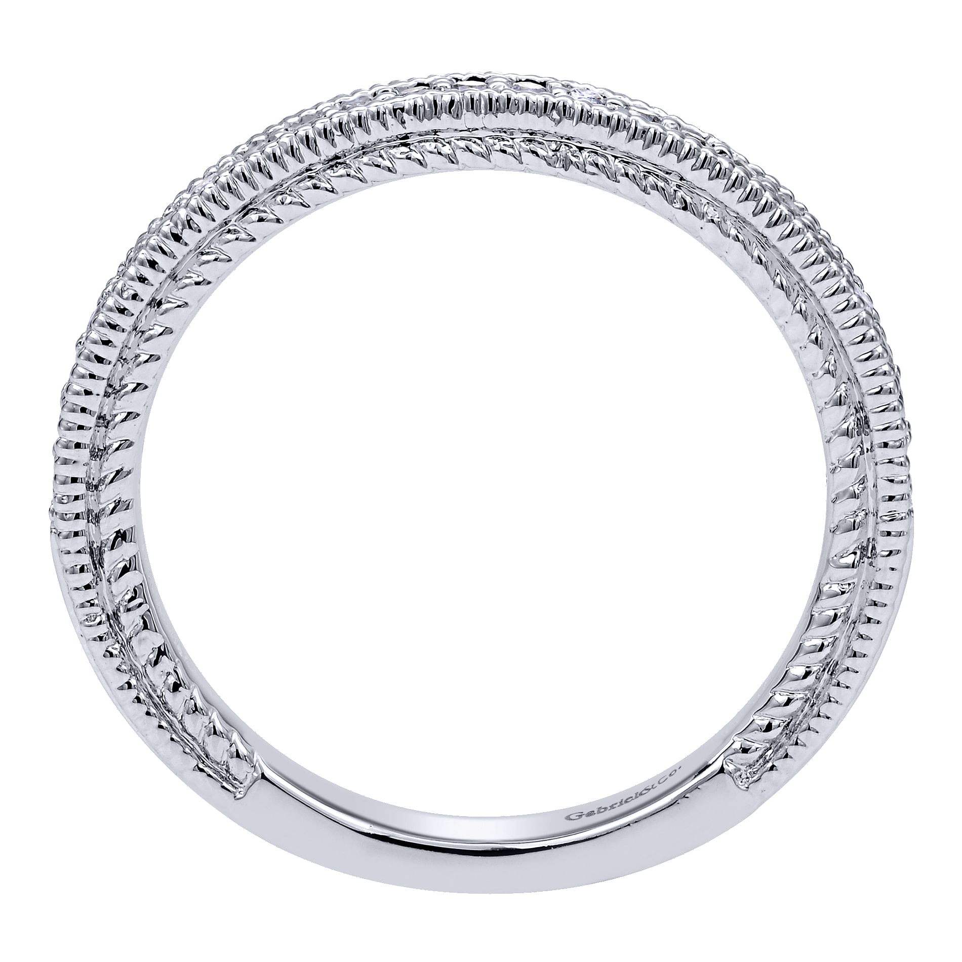 14k White Gold Diamond Straight Wedding Band angle 2 14k White Gold Diamond Straight Wedding Band angle 2