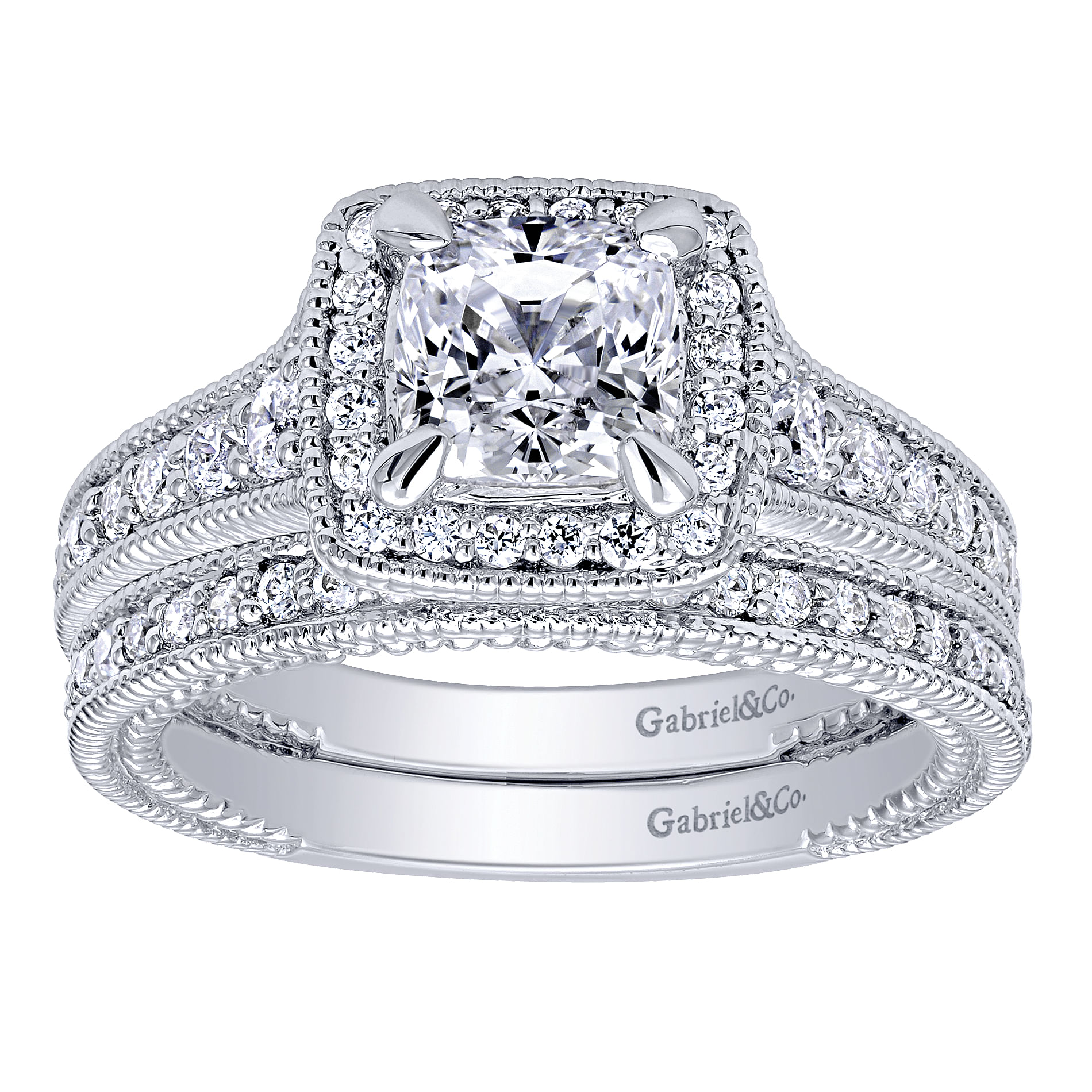14k White Gold Diamond Straight Wedding Band angle 4 14k White Gold Diamond Straight Wedding Band angle 4