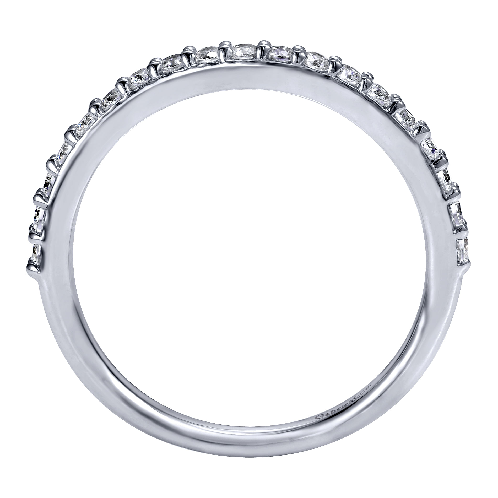 14k White Gold Diamond Straight Wedding Band angle 2 14k White Gold Diamond Straight Wedding Band angle 2