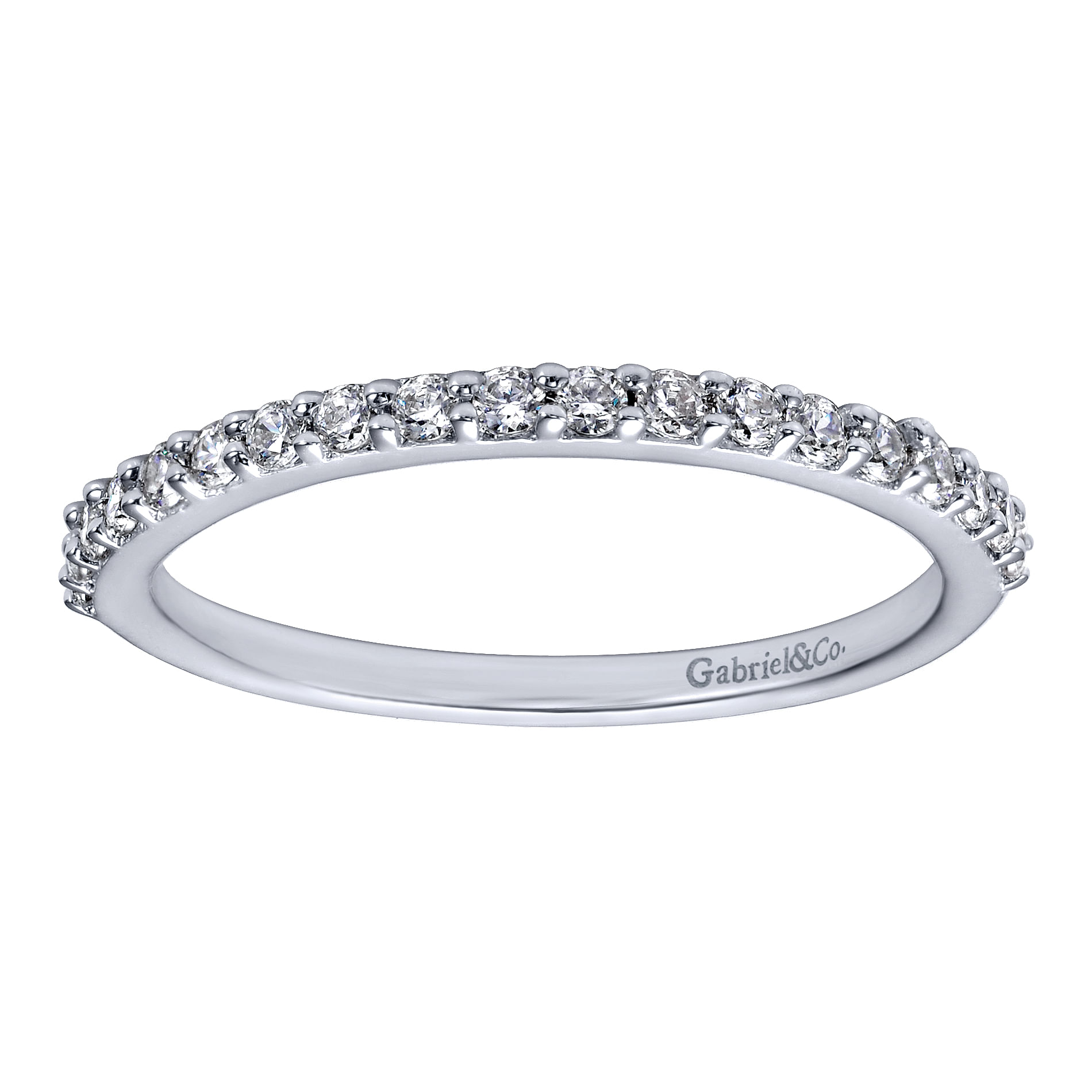14k White Gold Diamond Straight Wedding Band angle 5 14k White Gold Diamond Straight Wedding Band angle 5