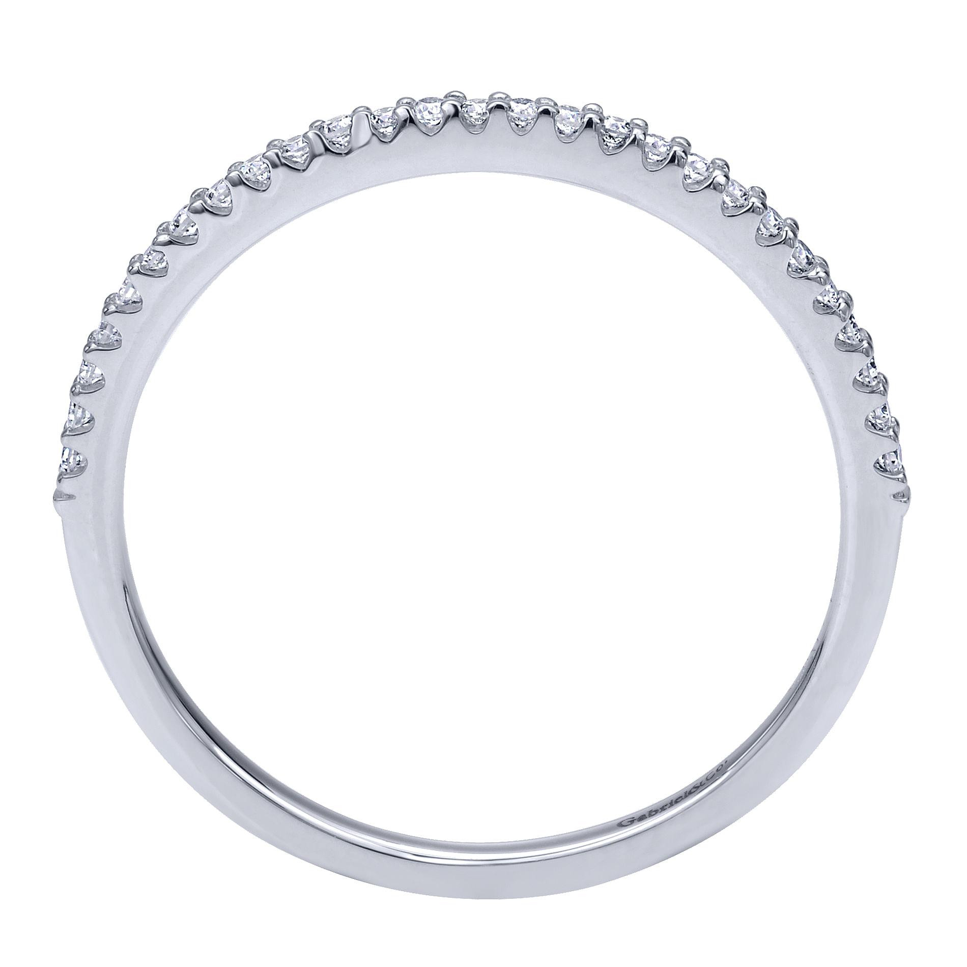 14k White Gold Diamond Straight Wedding Band angle 2 14k White Gold Diamond Straight Wedding Band angle 2