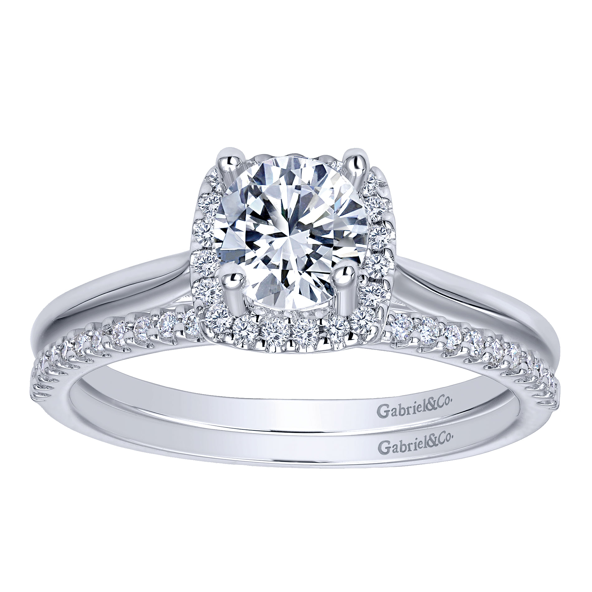 14k White Gold Diamond Straight Wedding Band angle 4 14k White Gold Diamond Straight Wedding Band angle 4