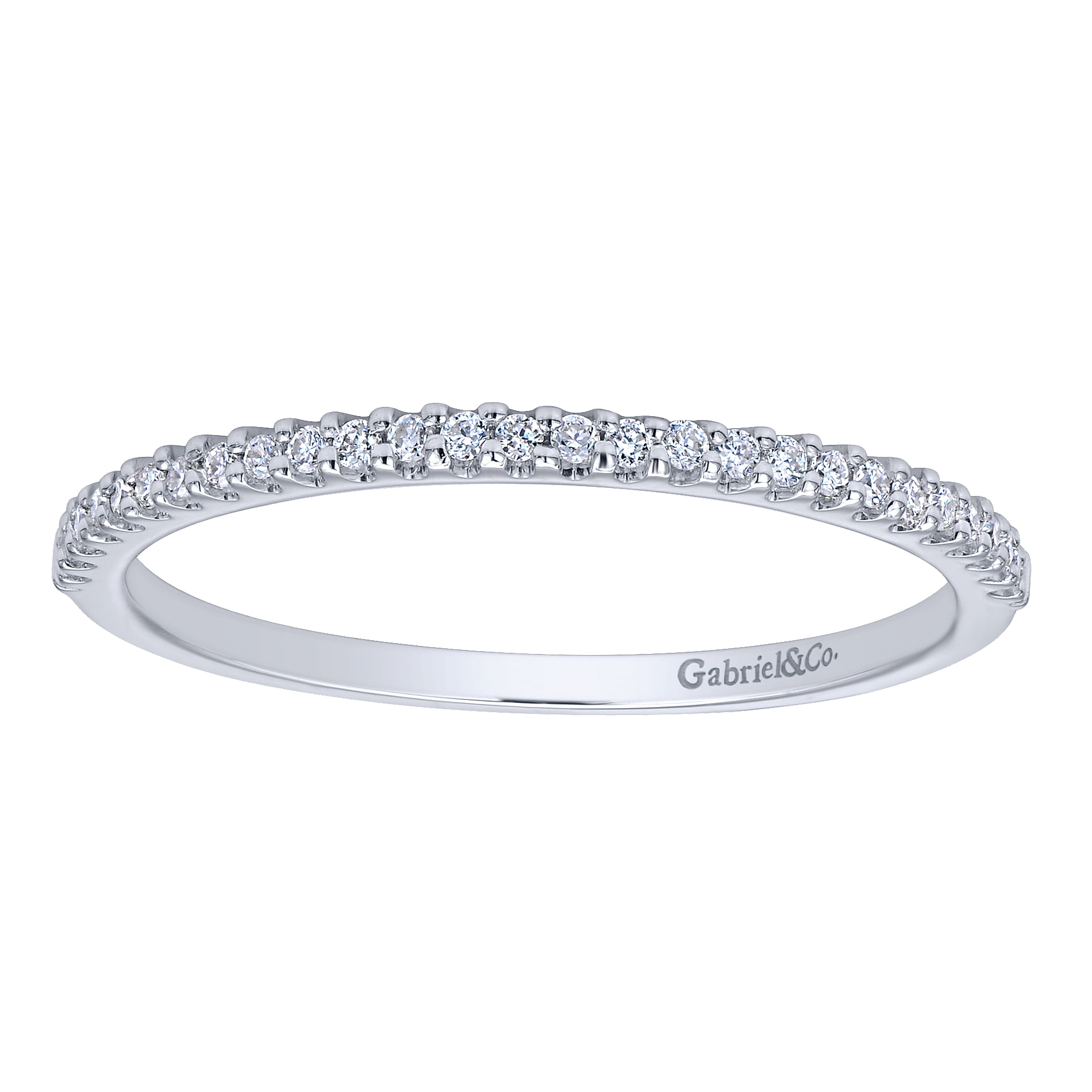 14k White Gold Diamond Straight Wedding Band angle 5 14k White Gold Diamond Straight Wedding Band angle 5