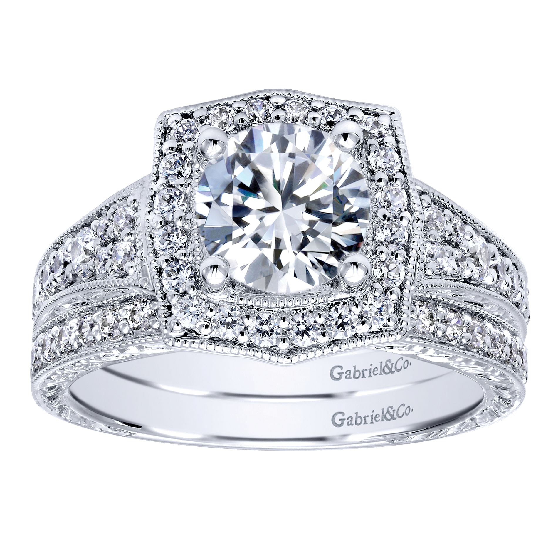 14k White Gold Diamond Straight Wedding Band angle 4 14k White Gold Diamond Straight Wedding Band angle 4