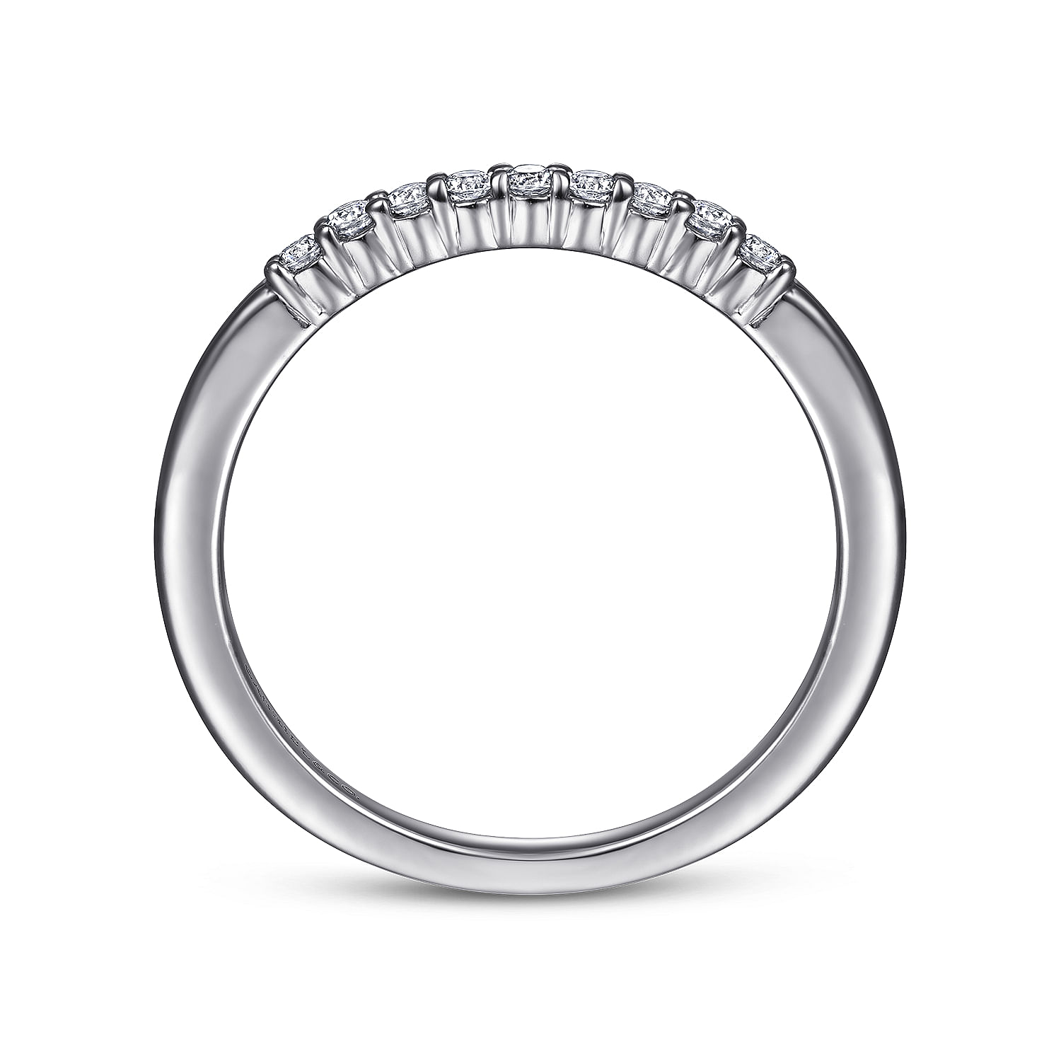 14k White Gold Diamond Straight Wedding Band angle 2 14k White Gold Diamond Straight Wedding Band angle 2