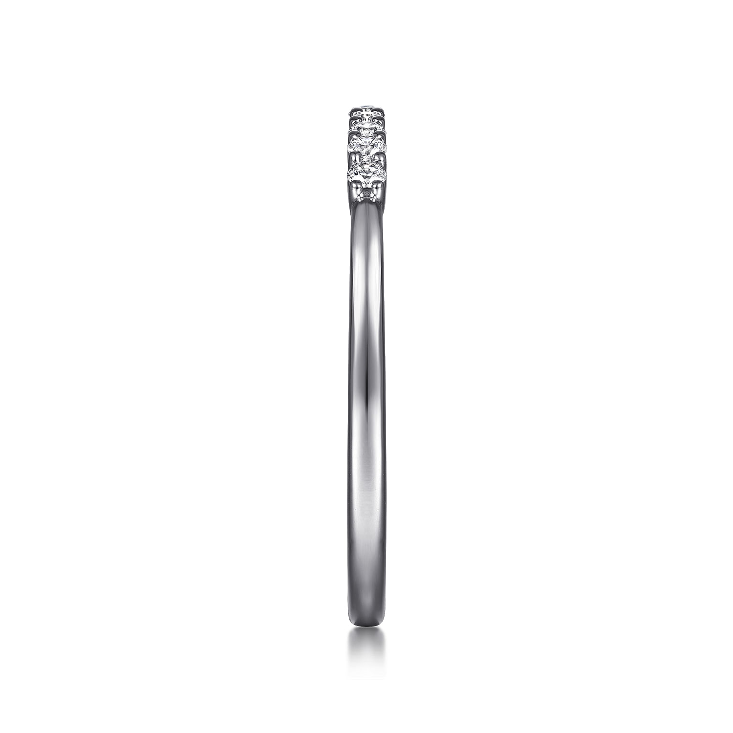 14k White Gold Diamond Straight Wedding Band angle 5 14k White Gold Diamond Straight Wedding Band angle 5