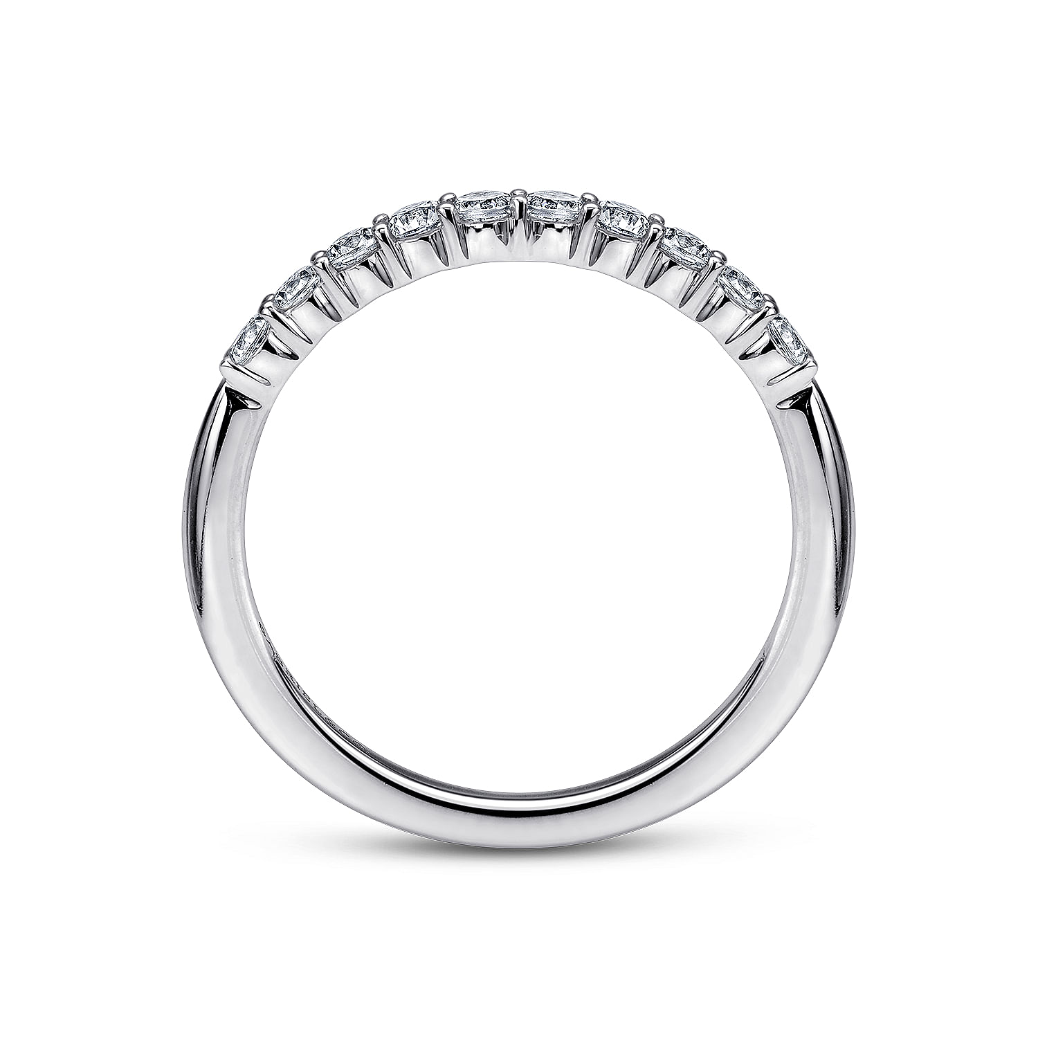 14k White Gold Diamond Straight Wedding Band angle 2 14k White Gold Diamond Straight Wedding Band angle 2