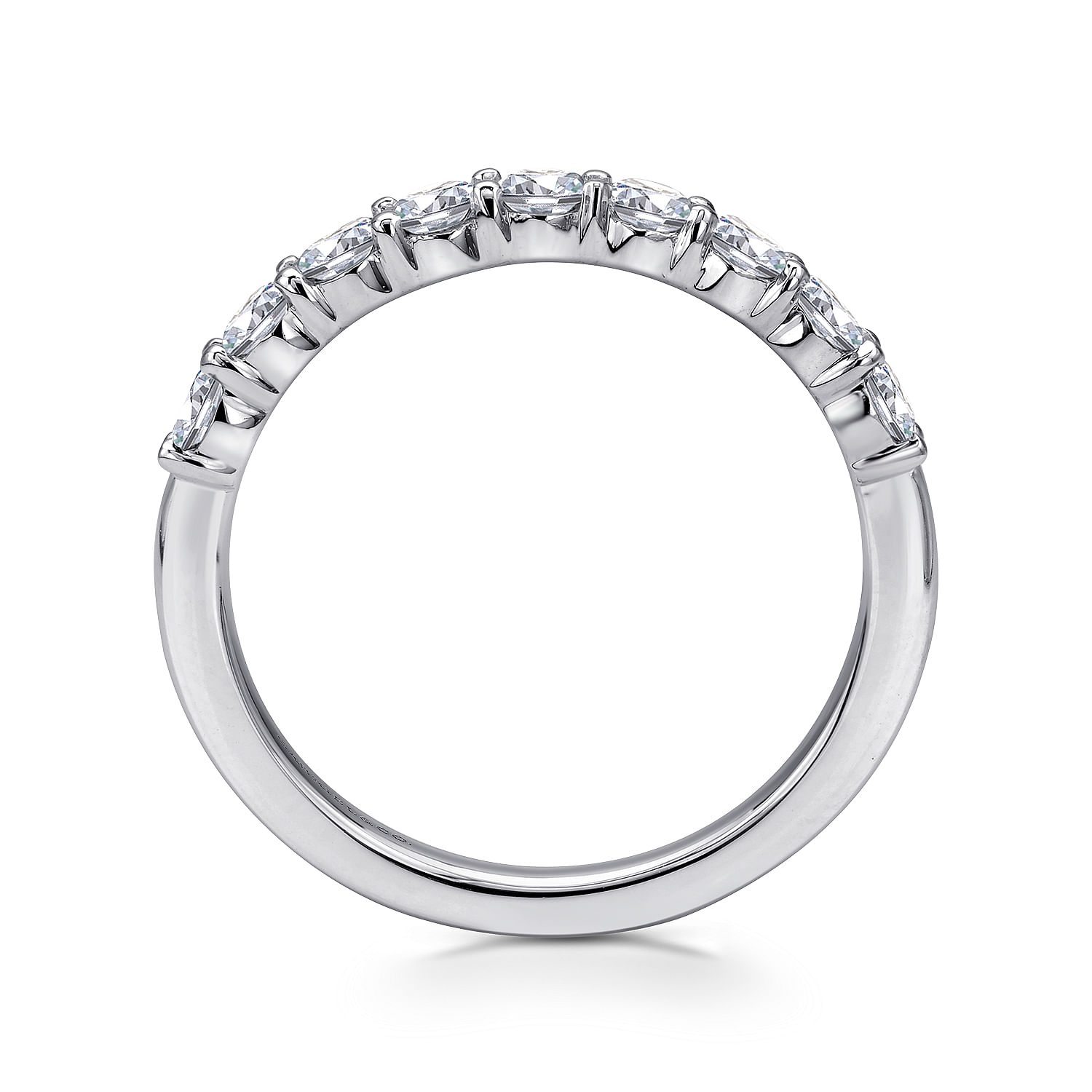 14k White Gold Diamond Straight Wedding Band angle 2 14k White Gold Diamond Straight Wedding Band angle 2