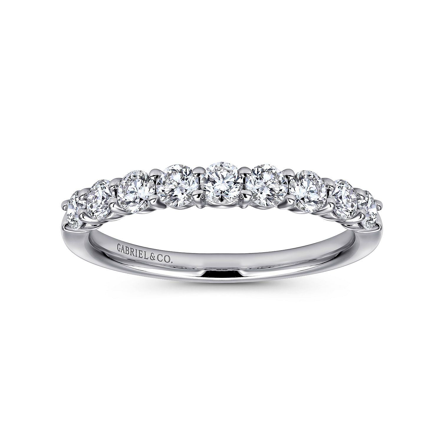 14k White Gold Diamond Straight Wedding Band angle 5 14k White Gold Diamond Straight Wedding Band angle 5