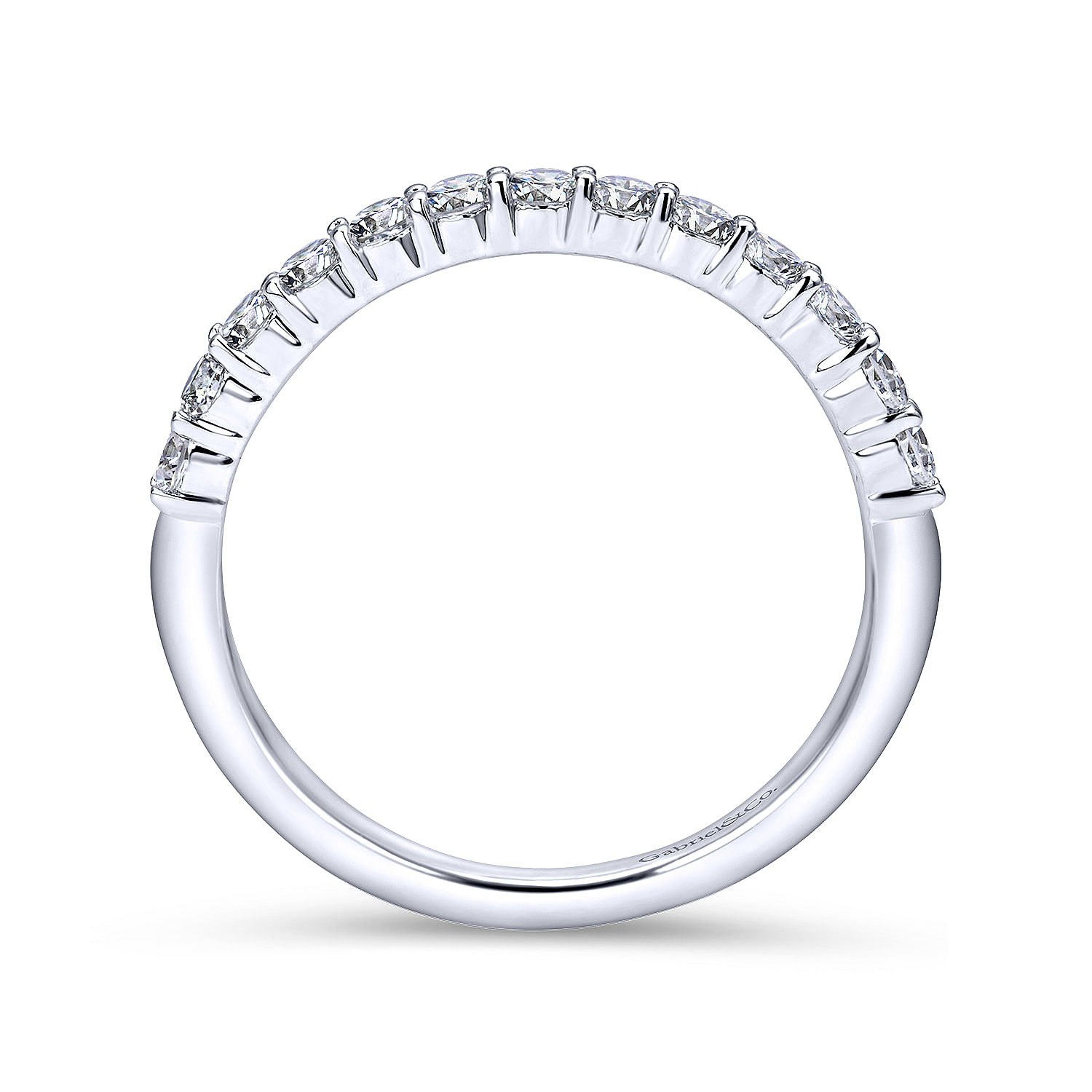 14k White Gold Diamond Straight Wedding Band angle 2 14k White Gold Diamond Straight Wedding Band angle 2