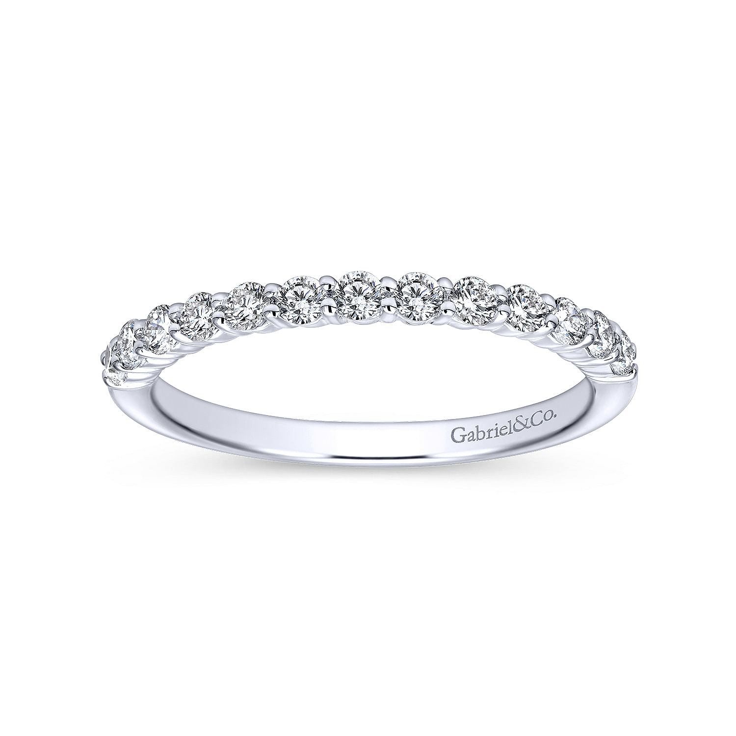 14k White Gold Diamond Straight Wedding Band angle 5 14k White Gold Diamond Straight Wedding Band angle 5
