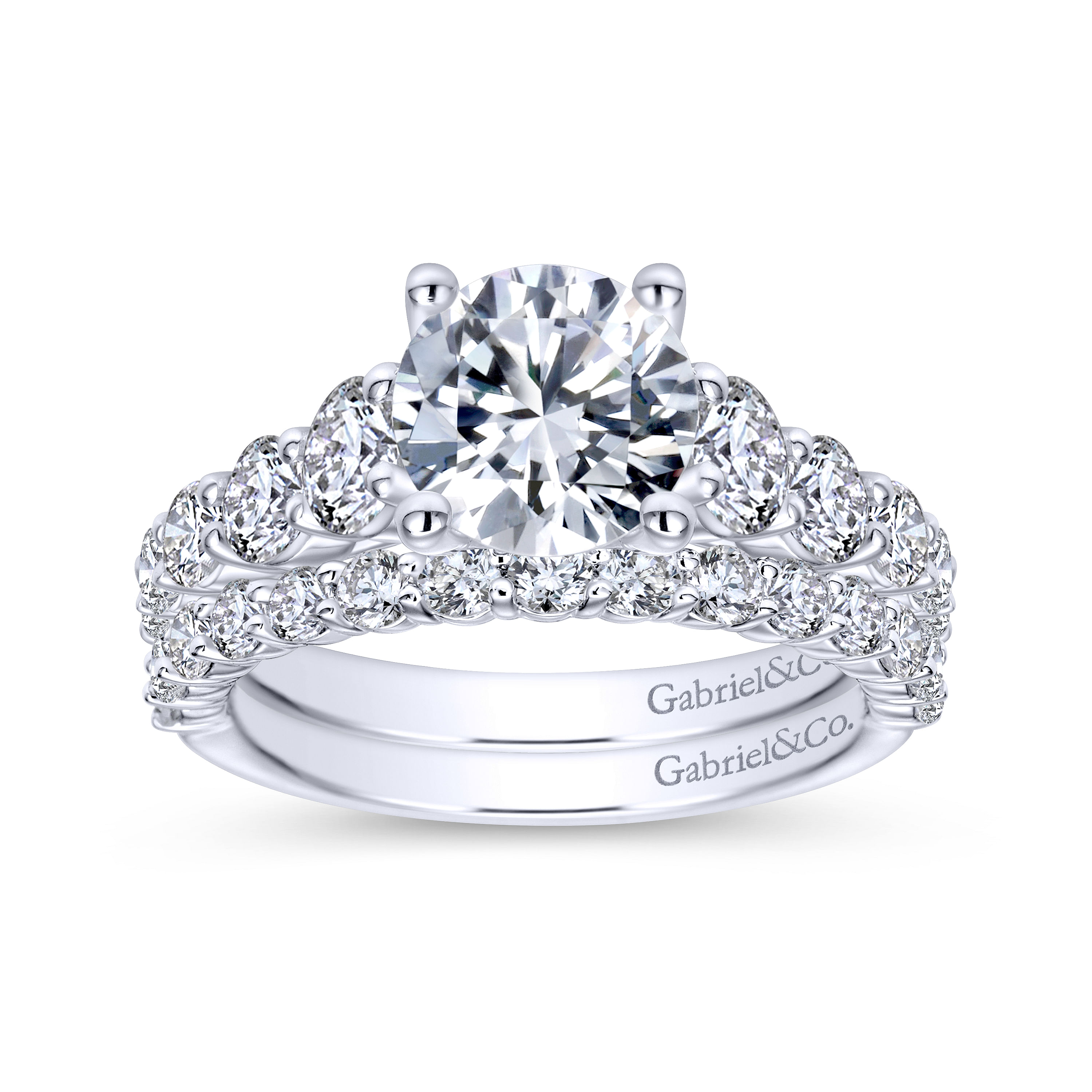 14k White Gold Diamond Straight Wedding Band angle 4 14k White Gold Diamond Straight Wedding Band angle 4