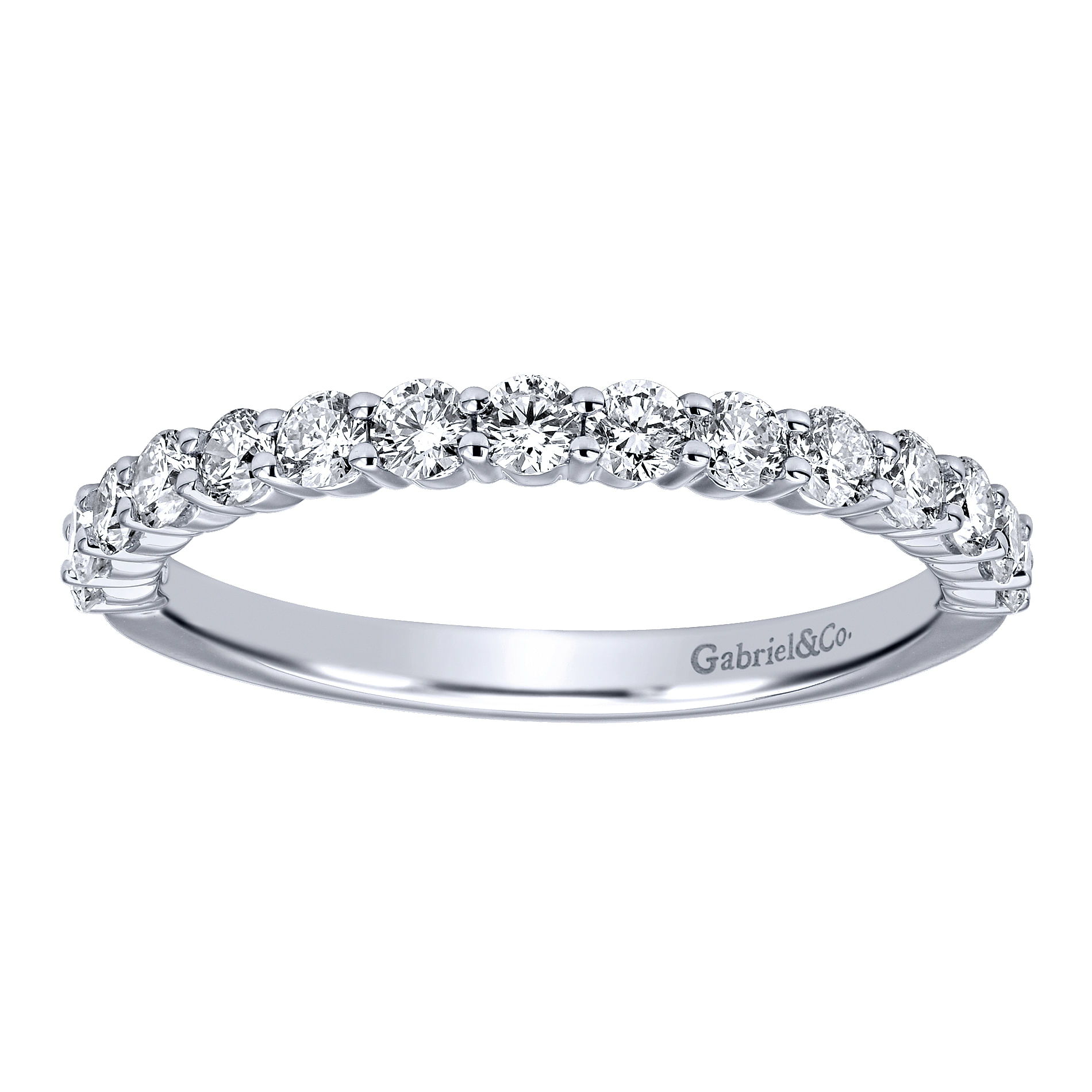 14k White Gold Diamond Straight Wedding Band angle 5 14k White Gold Diamond Straight Wedding Band angle 5
