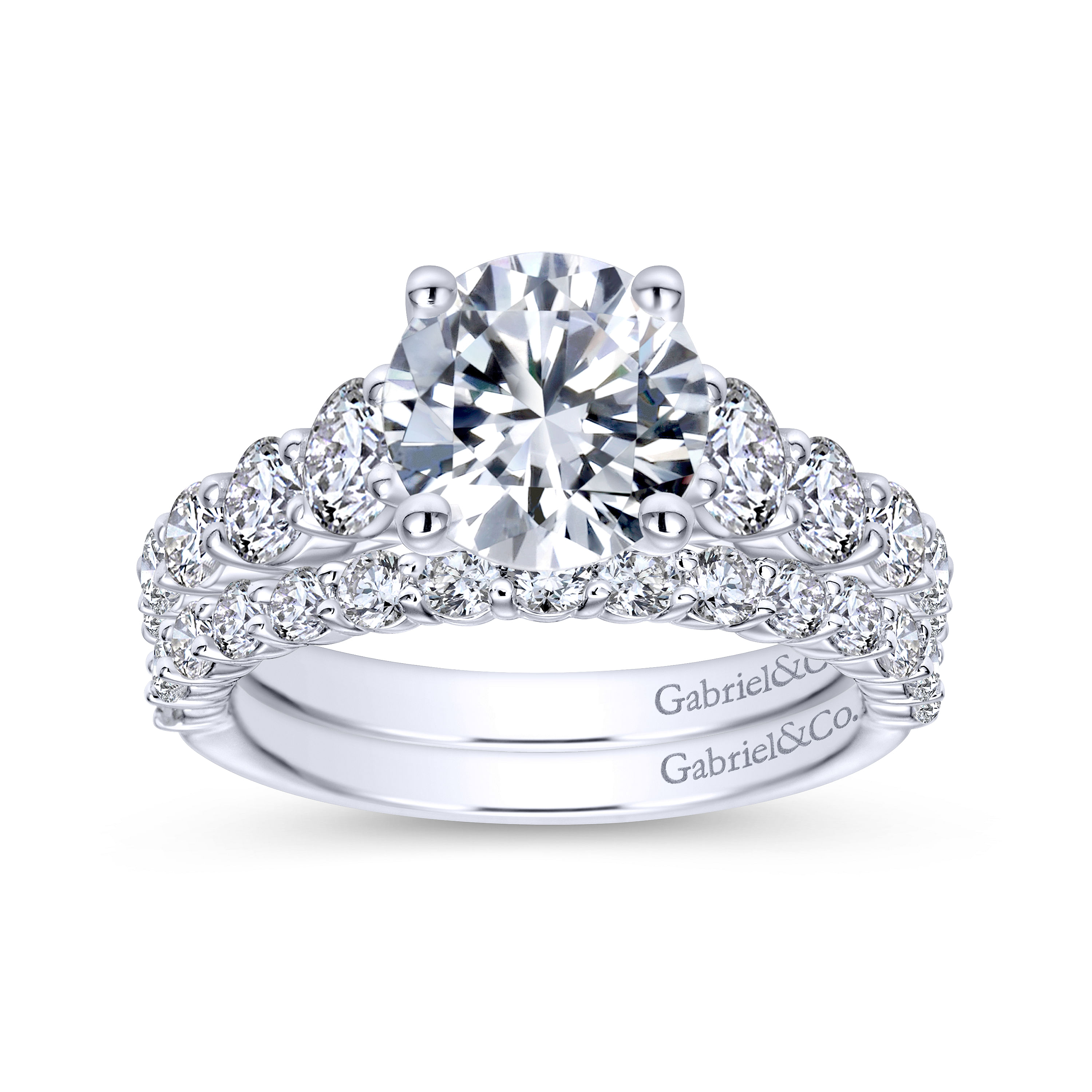 14k White Gold Diamond Straight Wedding Band angle 4 14k White Gold Diamond Straight Wedding Band angle 4