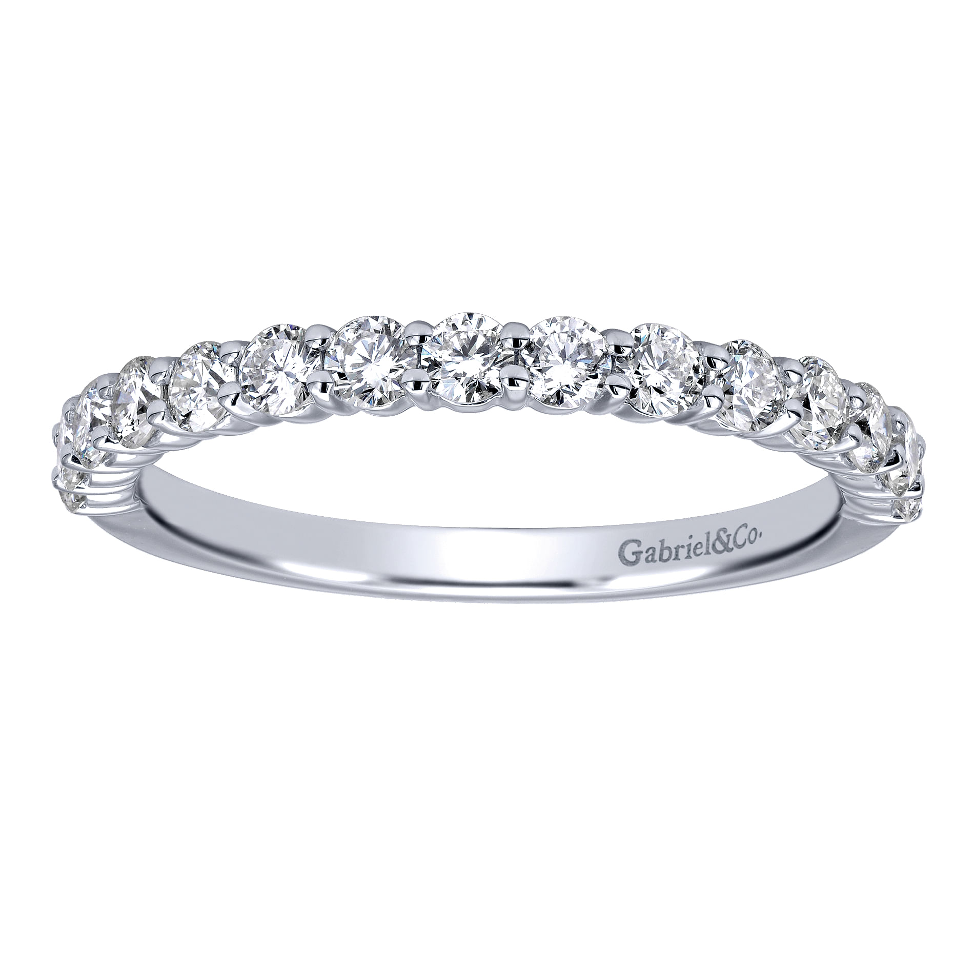 14k White Gold Diamond Straight Wedding Band angle 5 14k White Gold Diamond Straight Wedding Band angle 5