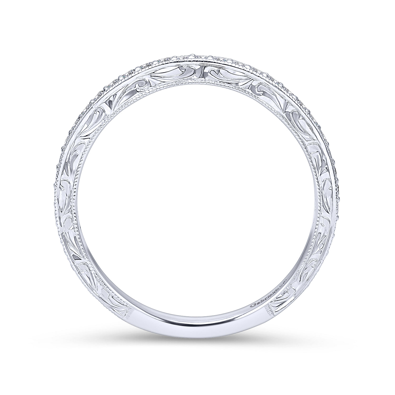 14k White Gold Diamond Straight Wedding Band angle 2 14k White Gold Diamond Straight Wedding Band angle 2