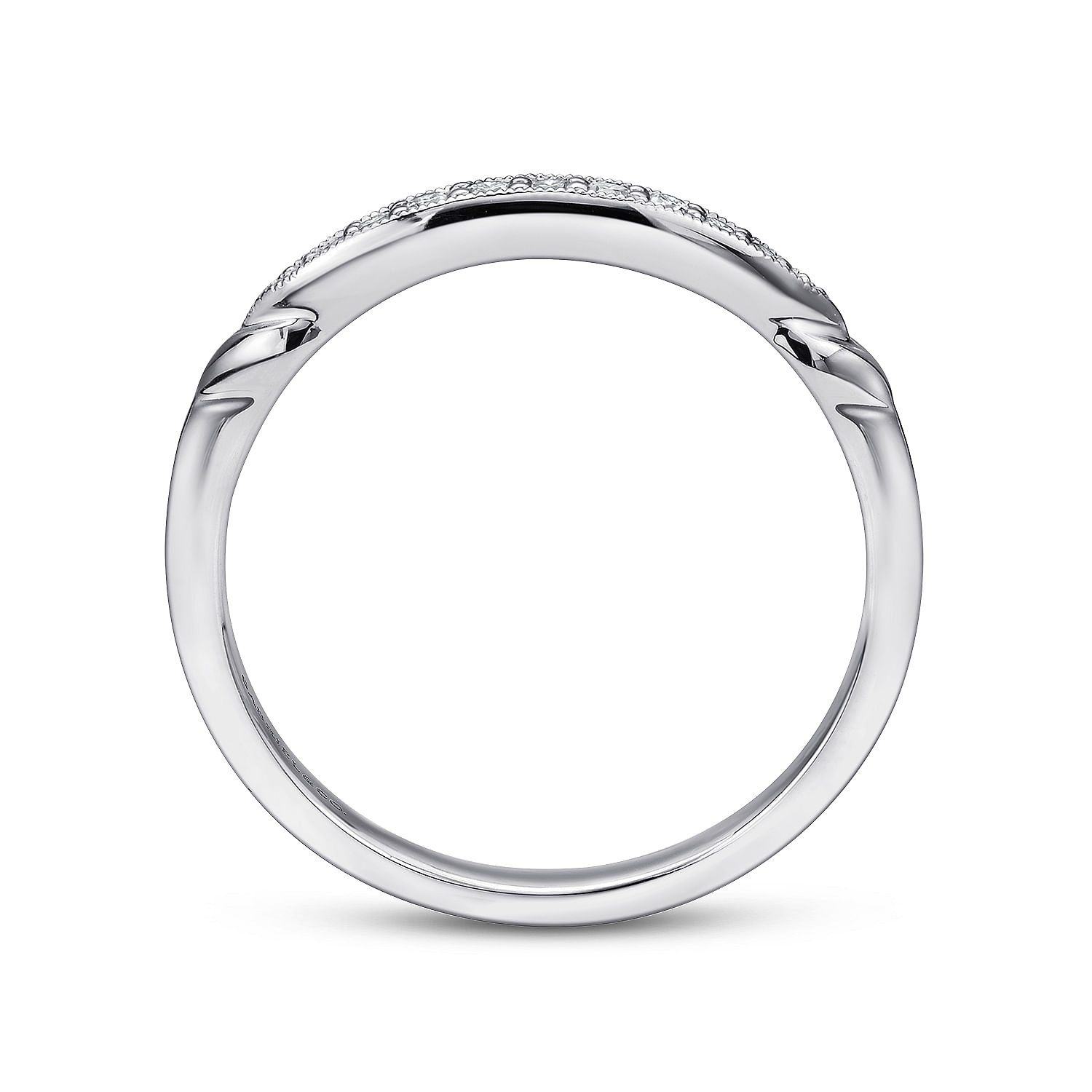 14k White Gold Diamond Straight Wedding Band angle 2 14k White Gold Diamond Straight Wedding Band angle 2