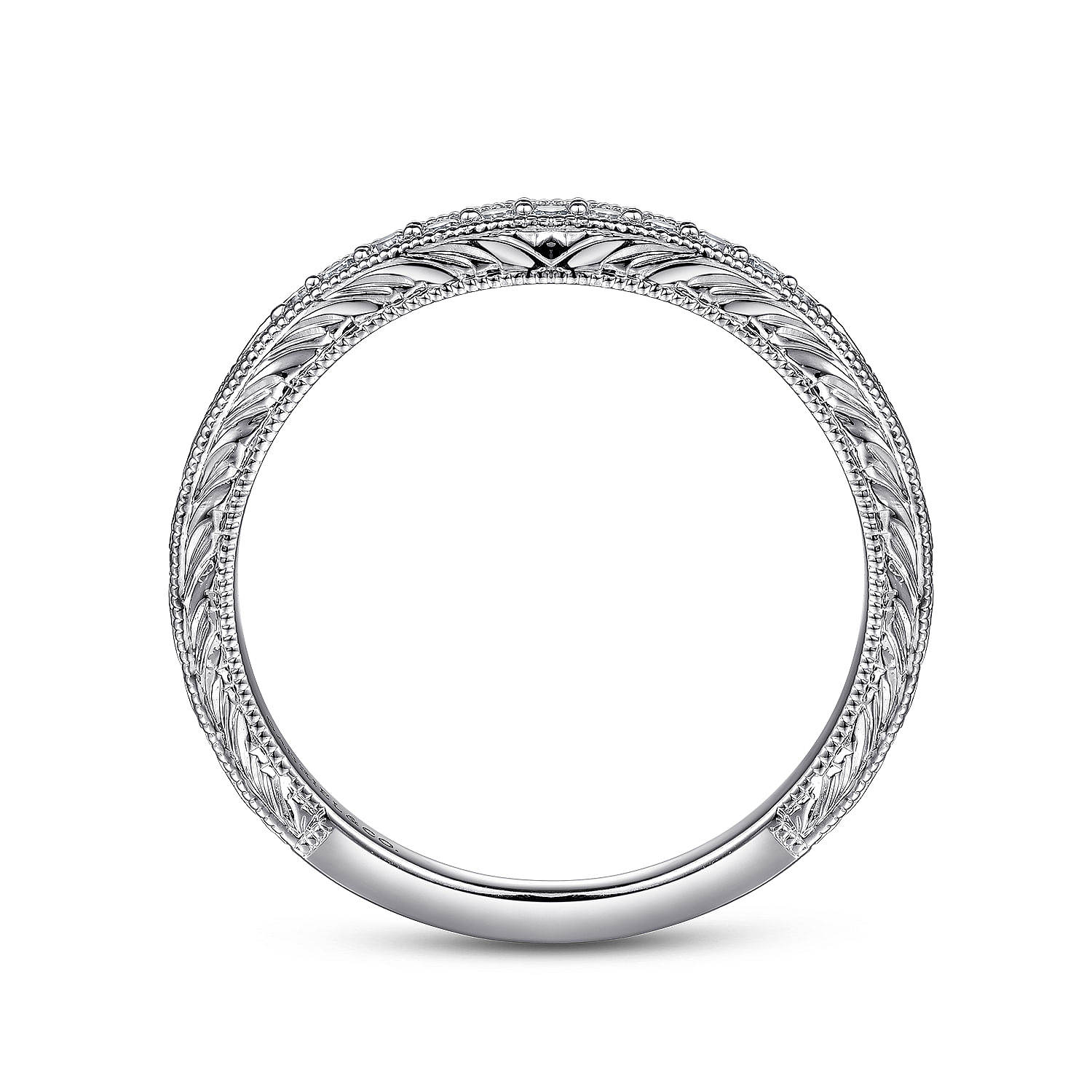 14k White Gold Diamond Straight Wedding Band angle 2 14k White Gold Diamond Straight Wedding Band angle 2