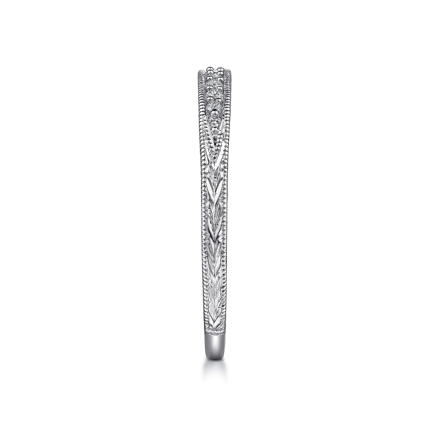 14k White Gold Diamond Straight Wedding Band angle 5 14k White Gold Diamond Straight Wedding Band angle 5