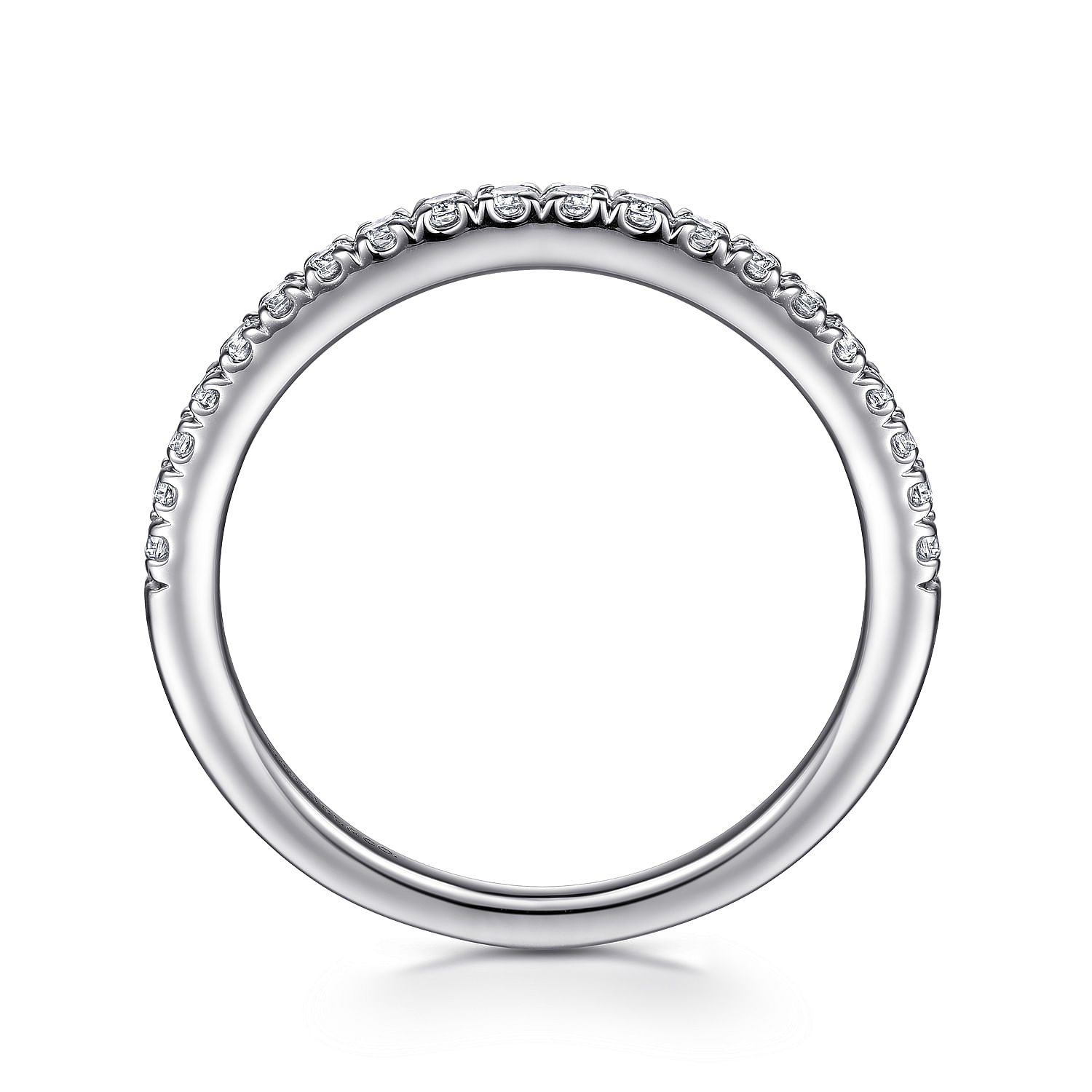 14k White Gold Diamond Straight Wedding Band angle 2 14k White Gold Diamond Straight Wedding Band angle 2