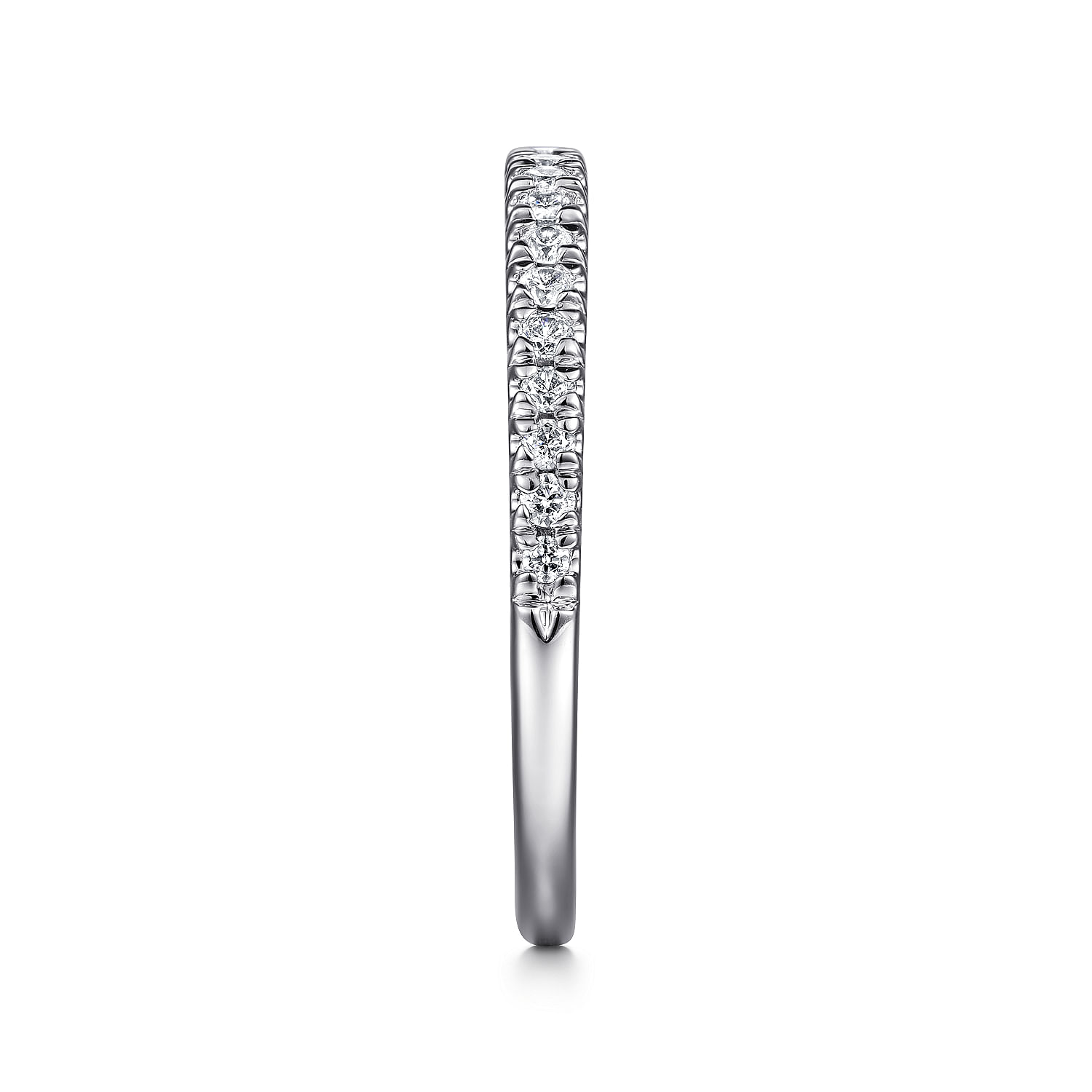 14k White Gold Diamond Straight Wedding Band angle 5 14k White Gold Diamond Straight Wedding Band angle 5