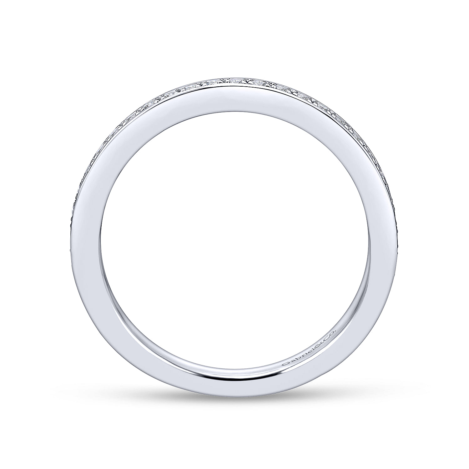 14k White Gold Diamond Straight Wedding Band angle 2 14k White Gold Diamond Straight Wedding Band angle 2