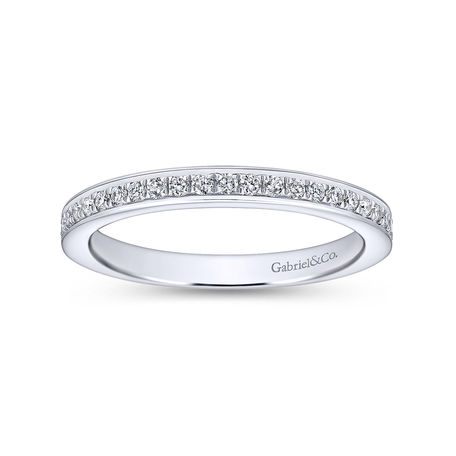 14k White Gold Diamond Straight Wedding Band angle 5 14k White Gold Diamond Straight Wedding Band angle 5