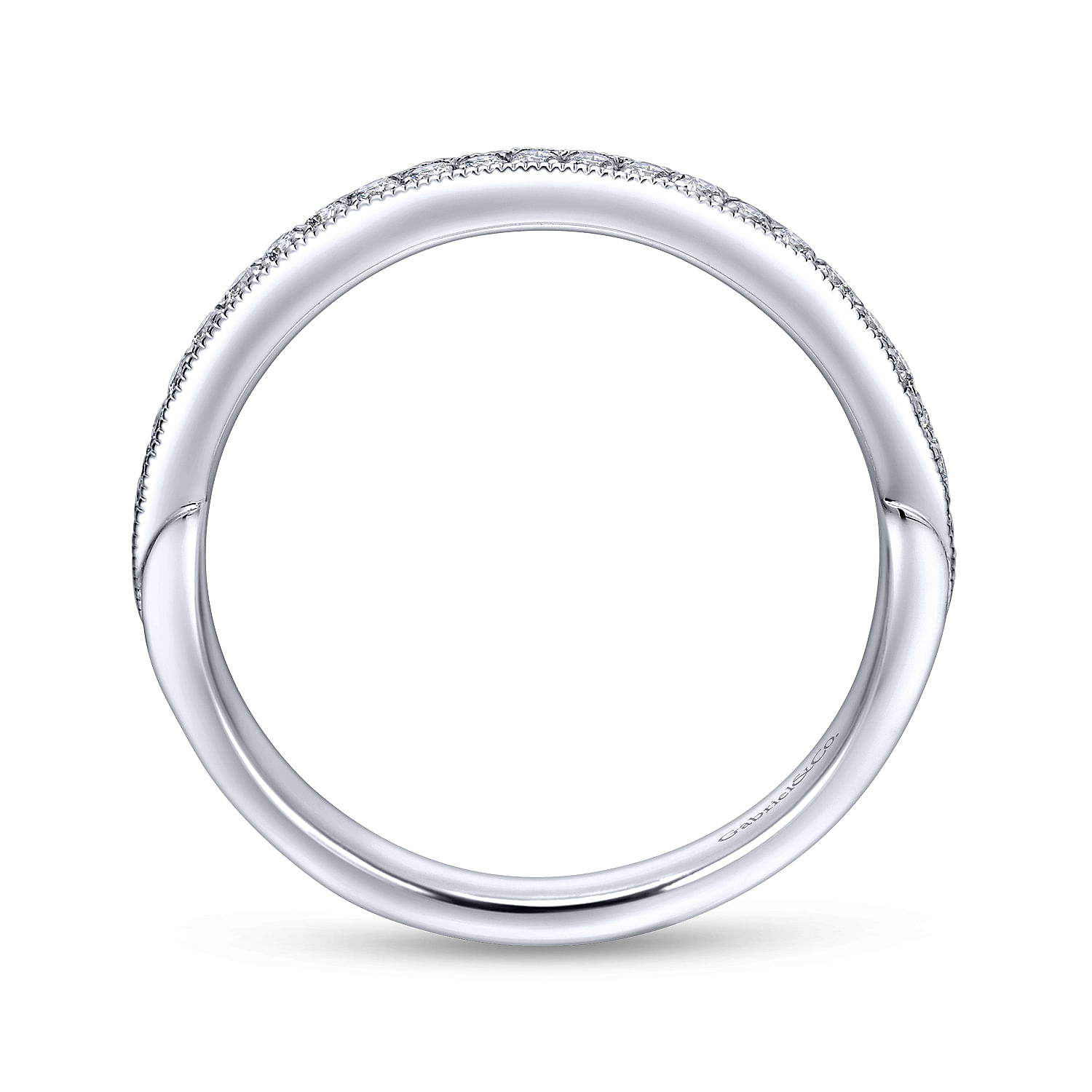 14k White Gold Diamond Straight Wedding Band angle 2 14k White Gold Diamond Straight Wedding Band angle 2