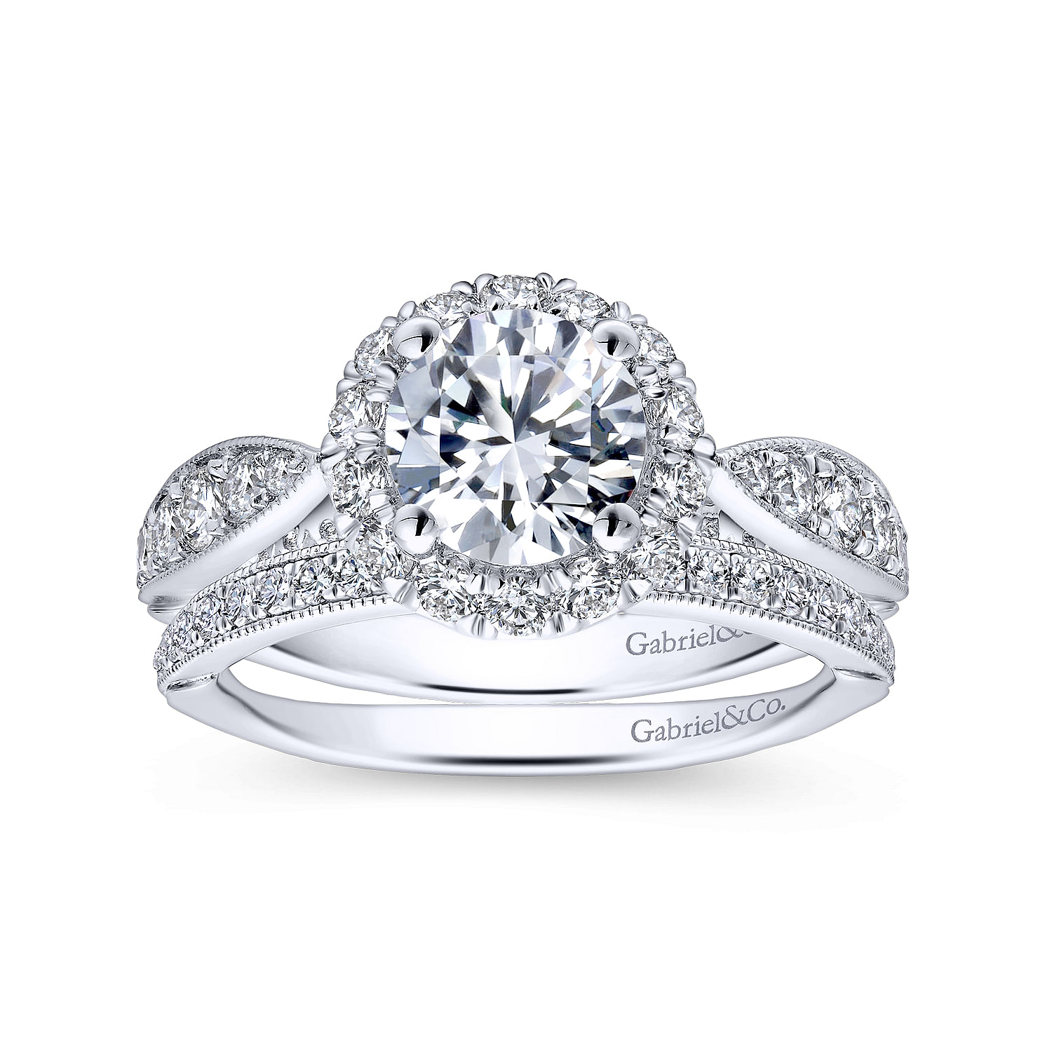 14k White Gold Diamond Straight Wedding Band angle 4 14k White Gold Diamond Straight Wedding Band angle 4