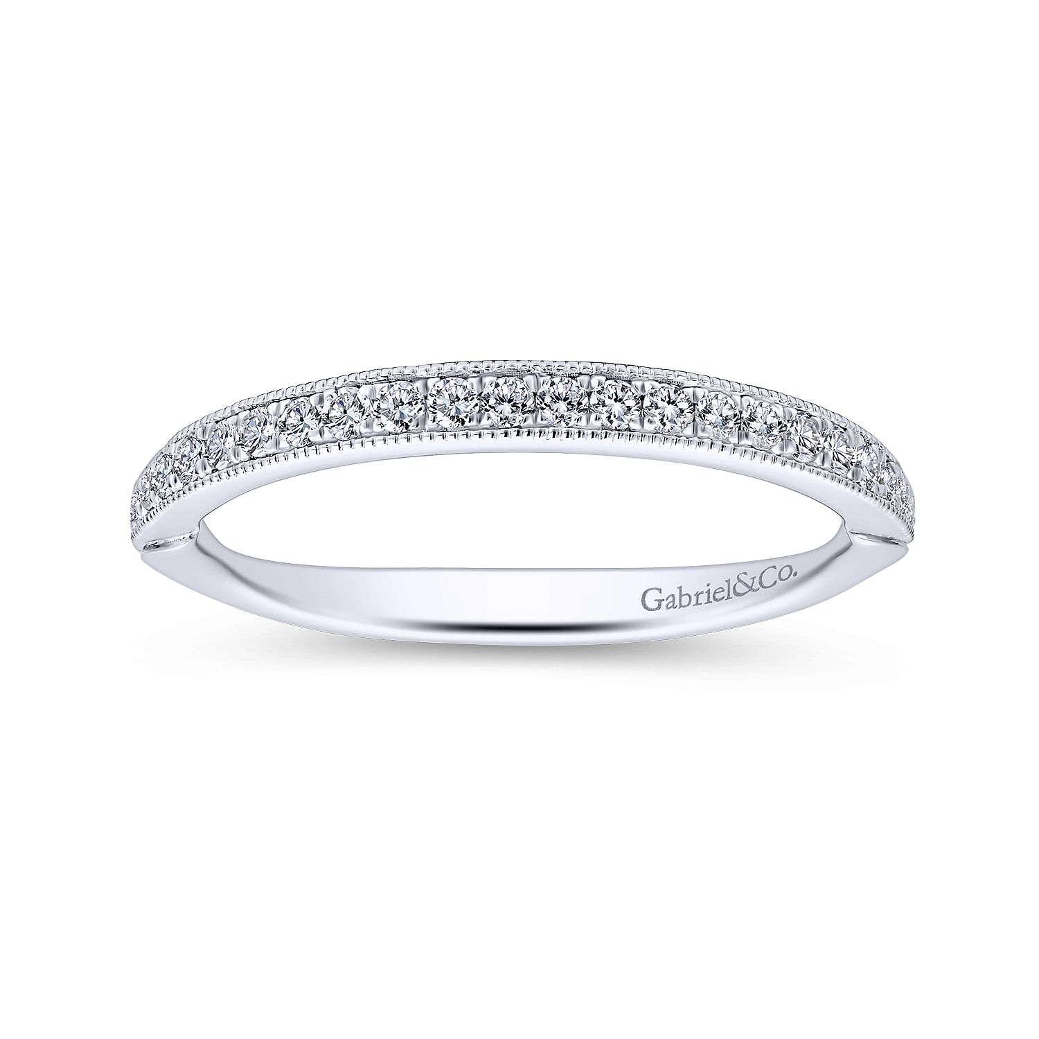 14k White Gold Diamond Straight Wedding Band angle 5 14k White Gold Diamond Straight Wedding Band angle 5