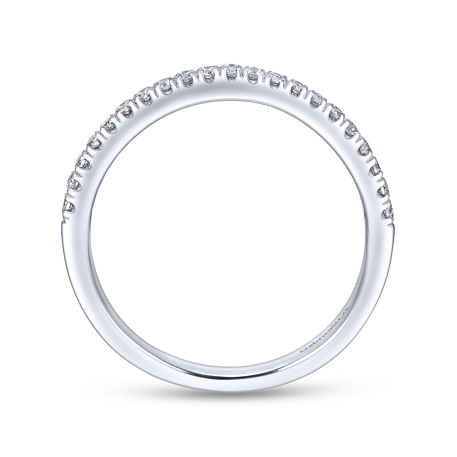 14k White Gold Diamond Straight Wedding Band angle 2 14k White Gold Diamond Straight Wedding Band angle 2