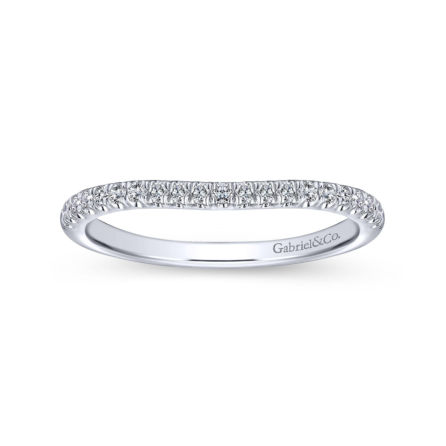 14k White Gold Diamond Straight Wedding Band angle 5 14k White Gold Diamond Straight Wedding Band angle 5