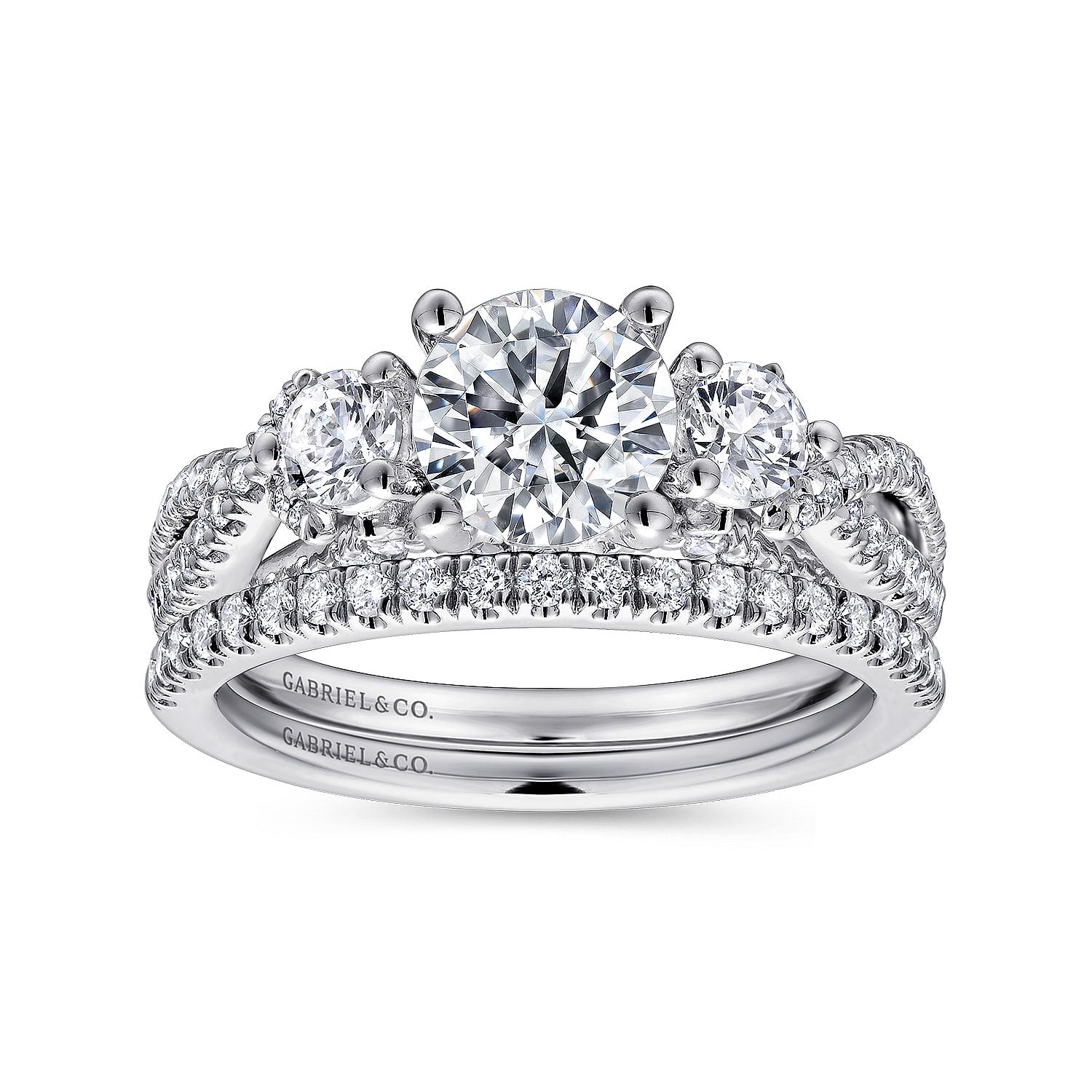 14k White Gold Diamond Straight Wedding Band angle 4 14k White Gold Diamond Straight Wedding Band angle 4