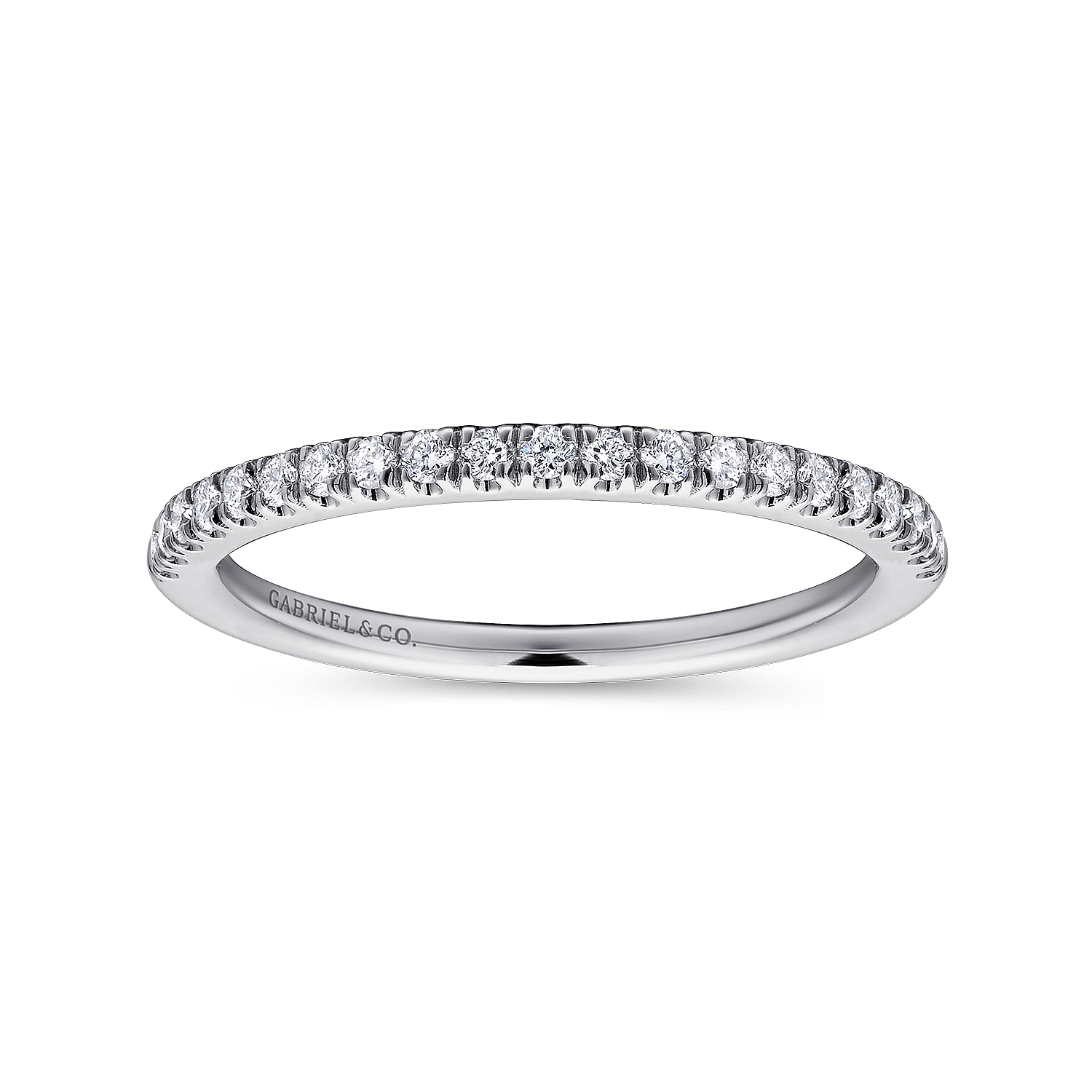 14k White Gold Diamond Straight Wedding Band angle 5 14k White Gold Diamond Straight Wedding Band angle 5