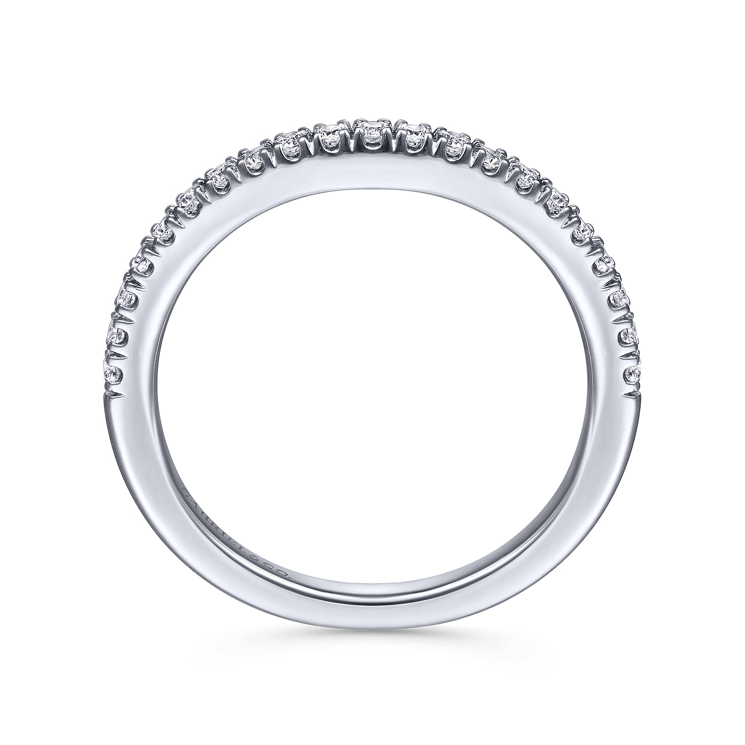14k White Gold Diamond Straight Wedding Band angle 2 14k White Gold Diamond Straight Wedding Band angle 2