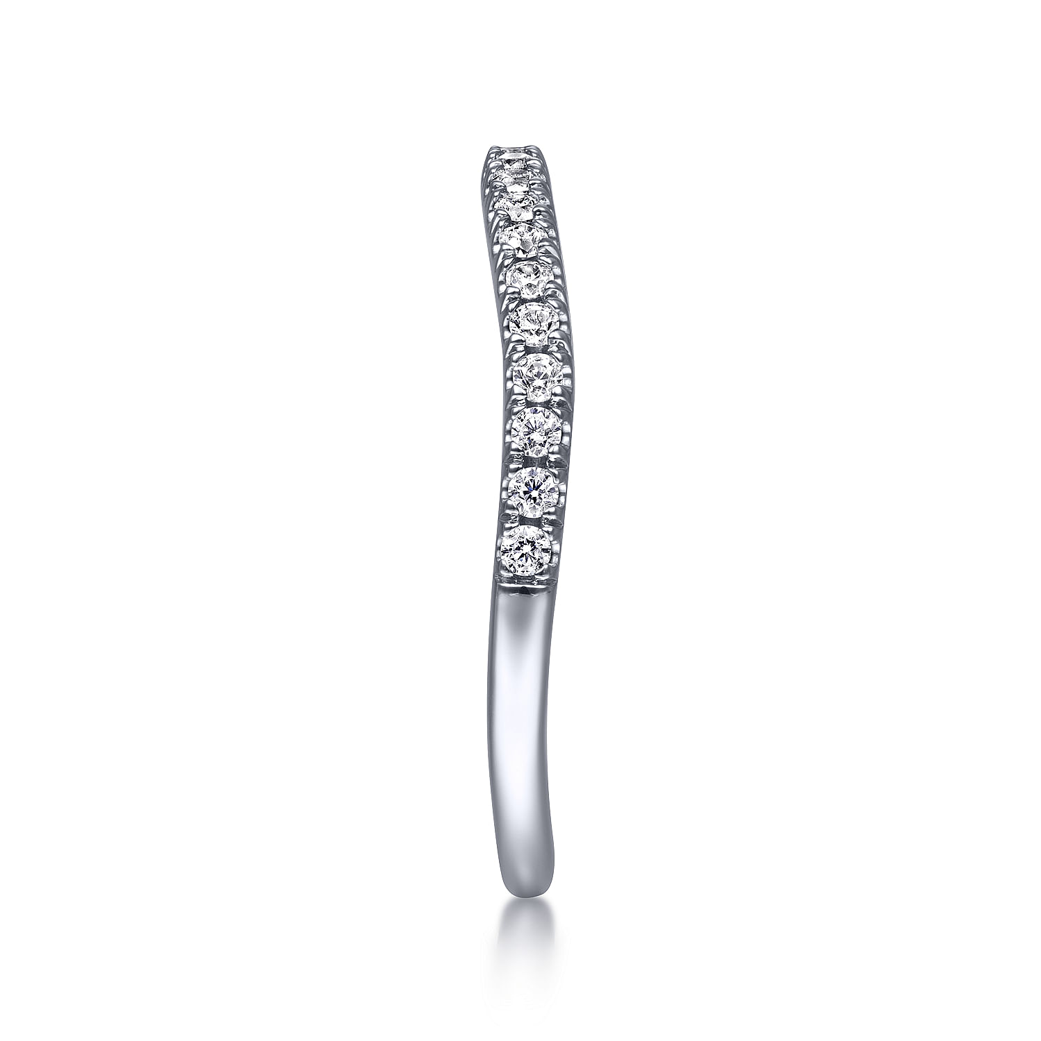 14k White Gold Diamond Straight Wedding Band angle 5 14k White Gold Diamond Straight Wedding Band angle 5