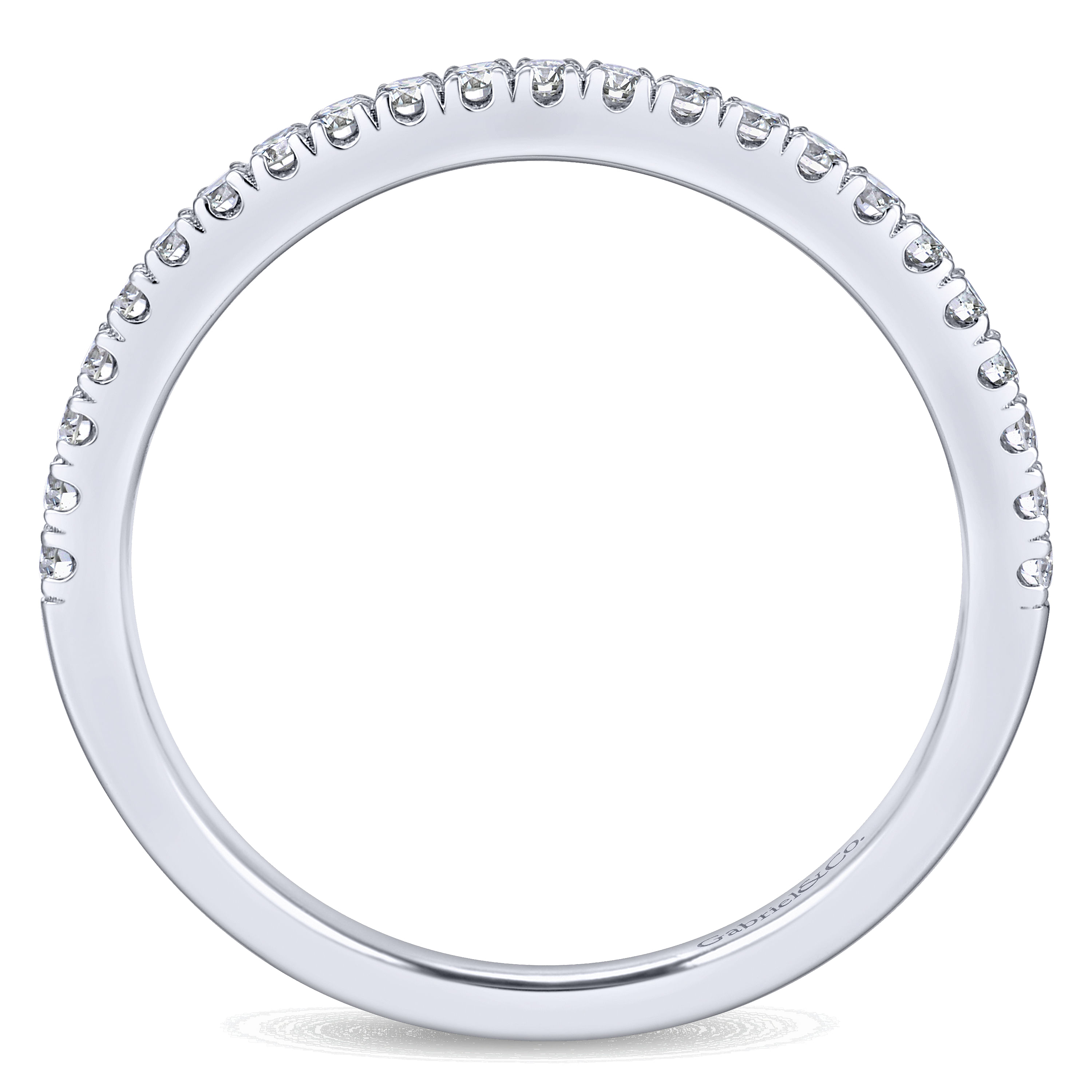 14k White Gold Diamond Straight Wedding Band angle 2 14k White Gold Diamond Straight Wedding Band angle 2