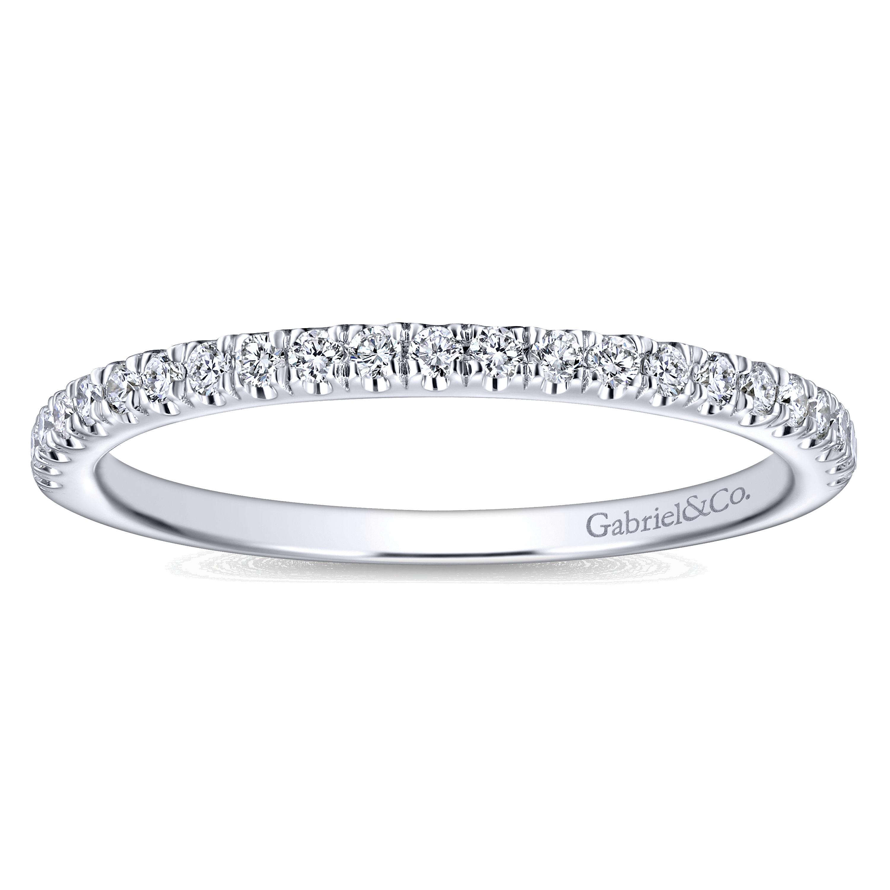 14k White Gold Diamond Straight Wedding Band angle 5 14k White Gold Diamond Straight Wedding Band angle 5