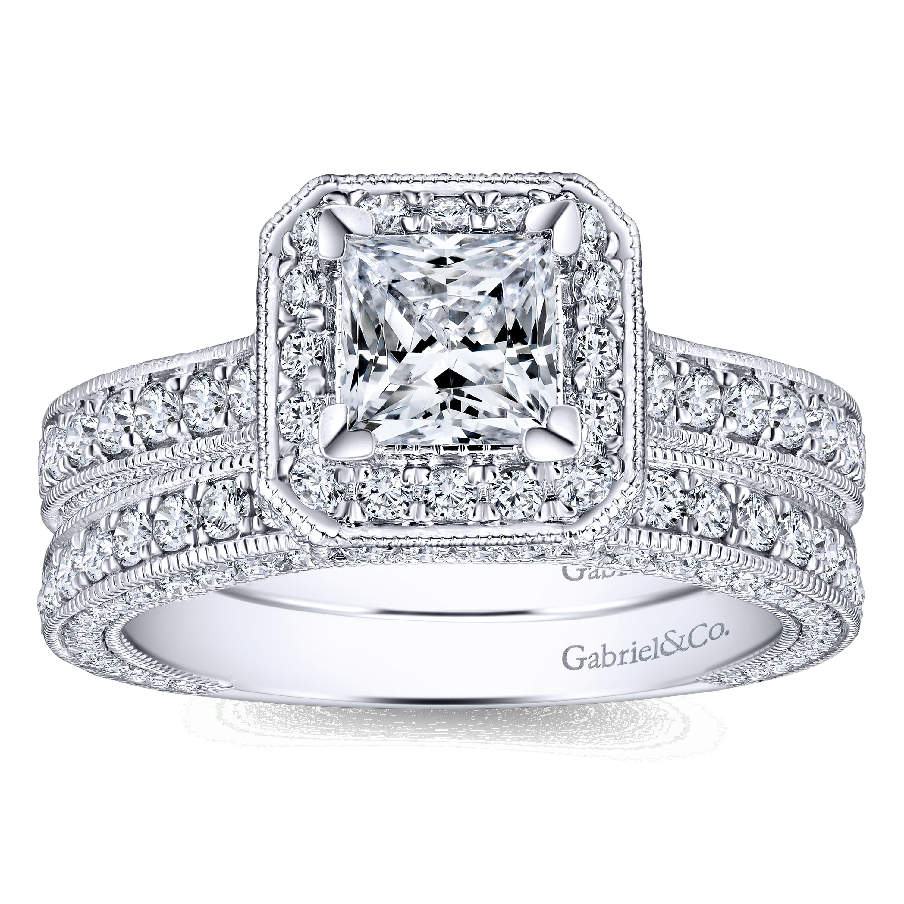 14k White Gold Diamond Straight Wedding Band angle 4 14k White Gold Diamond Straight Wedding Band angle 4