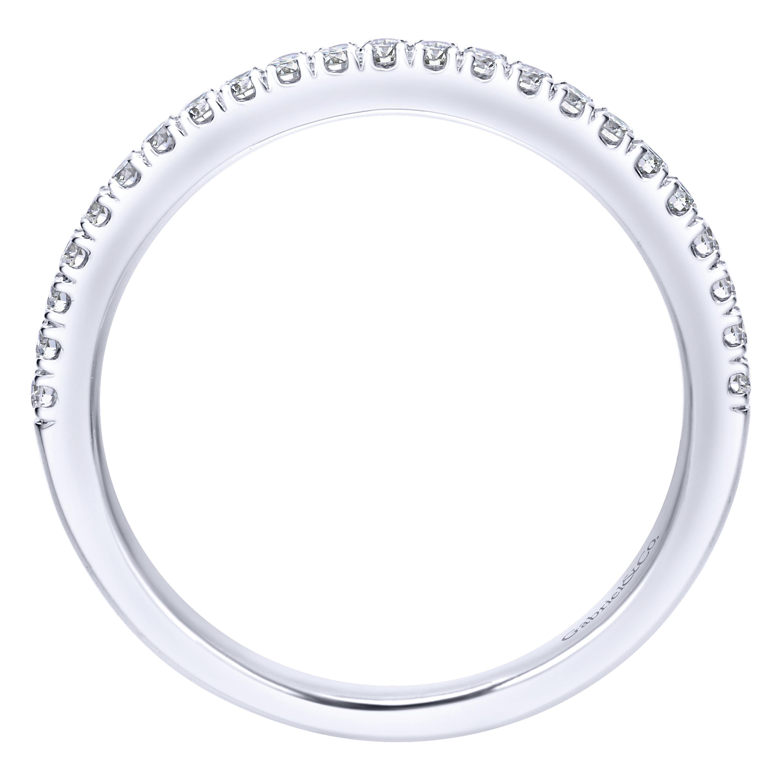 14k White Gold Diamond Straight Wedding Band angle 2 14k White Gold Diamond Straight Wedding Band angle 2