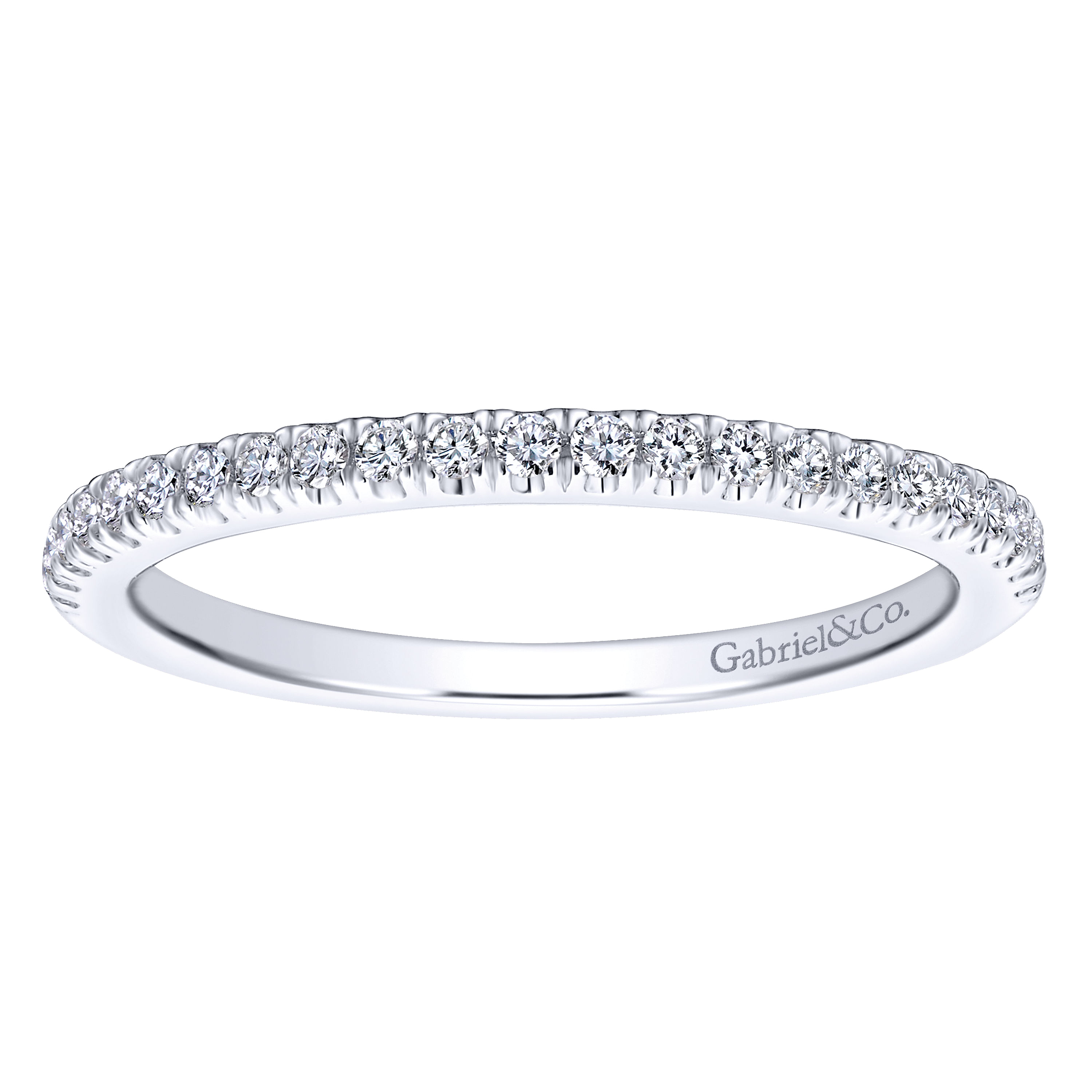 14k White Gold Diamond Straight Wedding Band angle 5 14k White Gold Diamond Straight Wedding Band angle 5