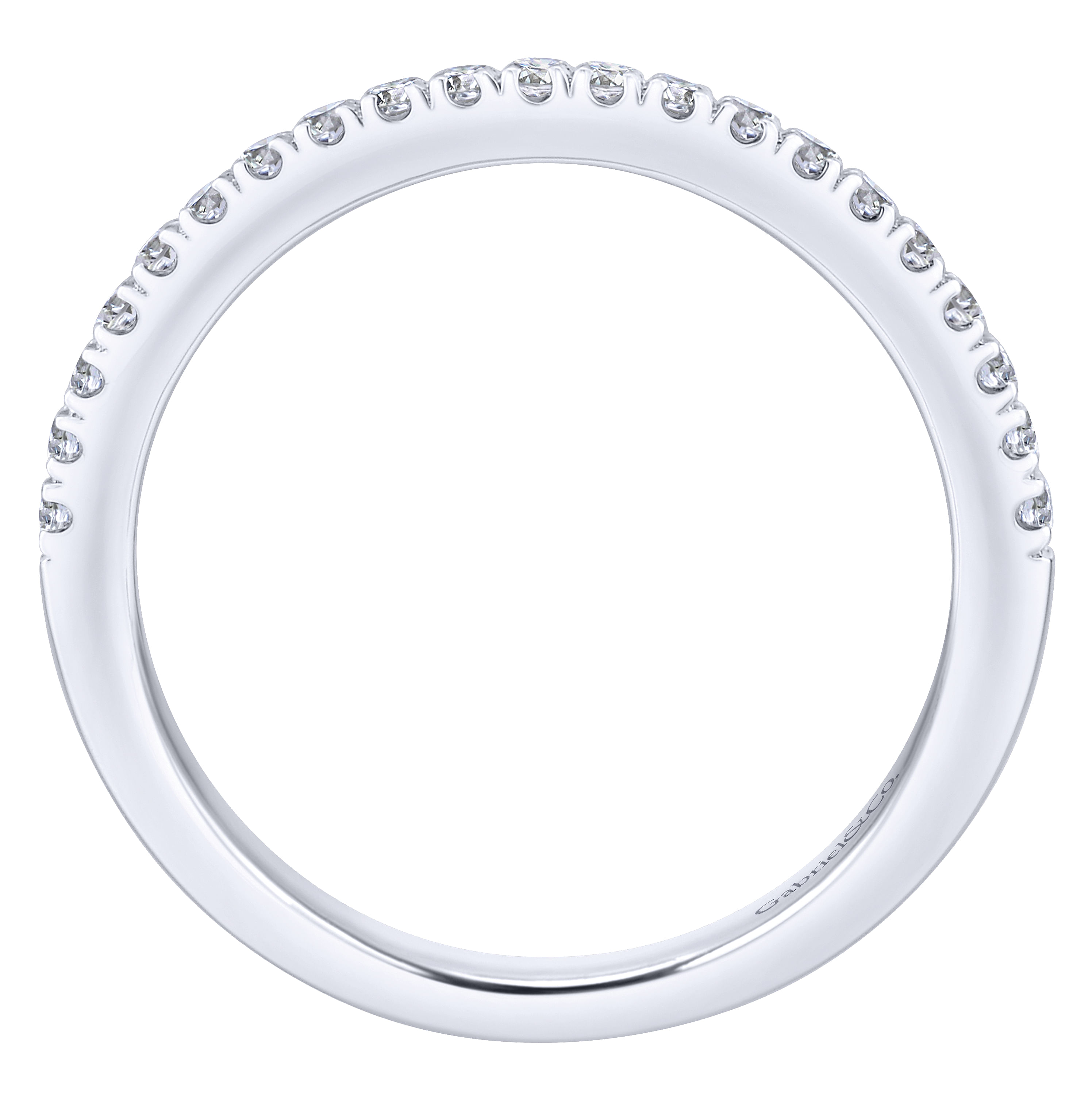 14k White Gold Diamond Straight Wedding Band angle 2 14k White Gold Diamond Straight Wedding Band angle 2