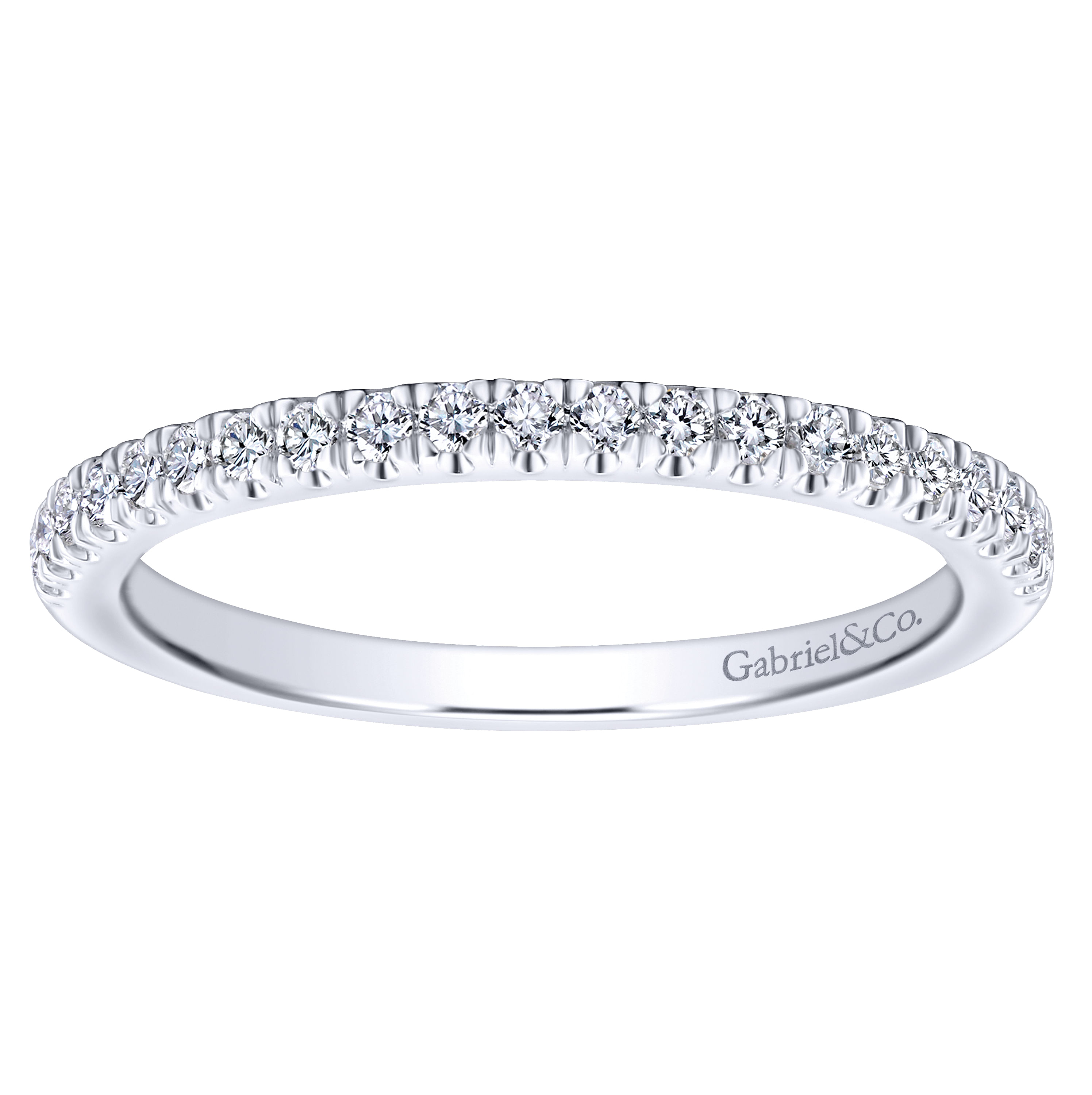 14k White Gold Diamond Straight Wedding Band angle 5 14k White Gold Diamond Straight Wedding Band angle 5