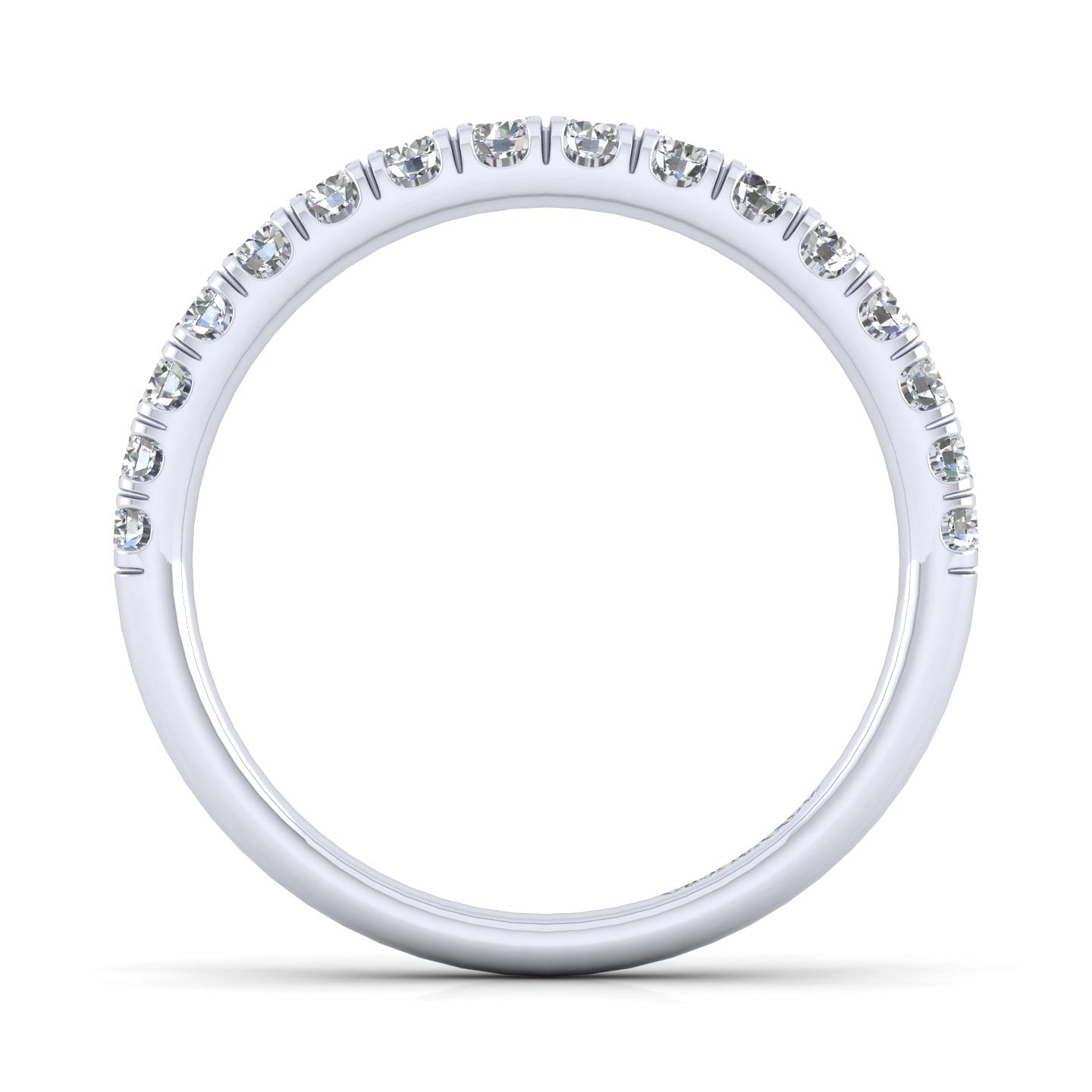 14k White Gold Diamond Straight Wedding Band angle 2 14k White Gold Diamond Straight Wedding Band angle 2