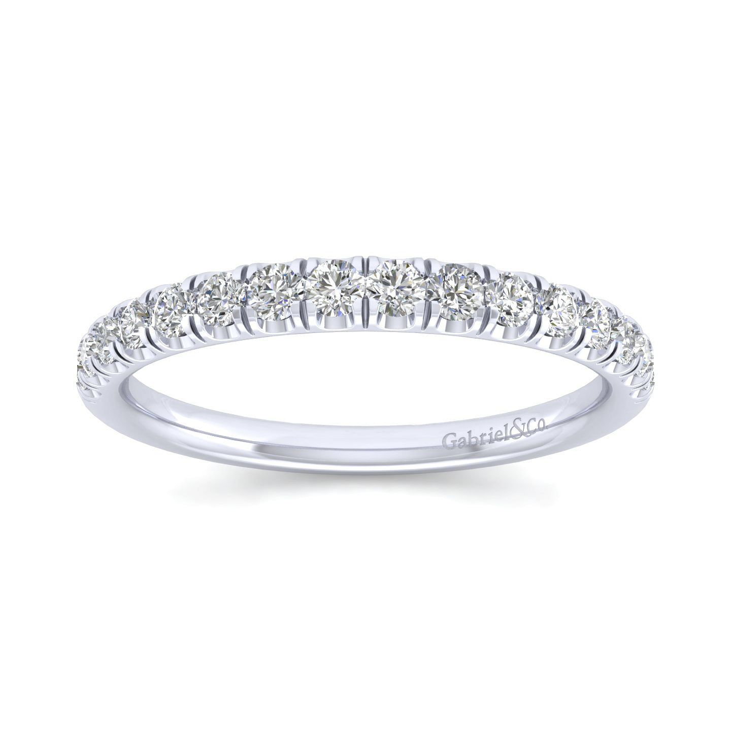 14k White Gold Diamond Straight Wedding Band angle 5 14k White Gold Diamond Straight Wedding Band angle 5