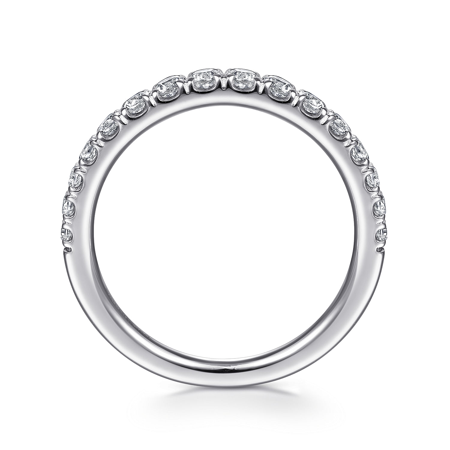 14k White Gold Diamond Straight Wedding Band angle 2 14k White Gold Diamond Straight Wedding Band angle 2
