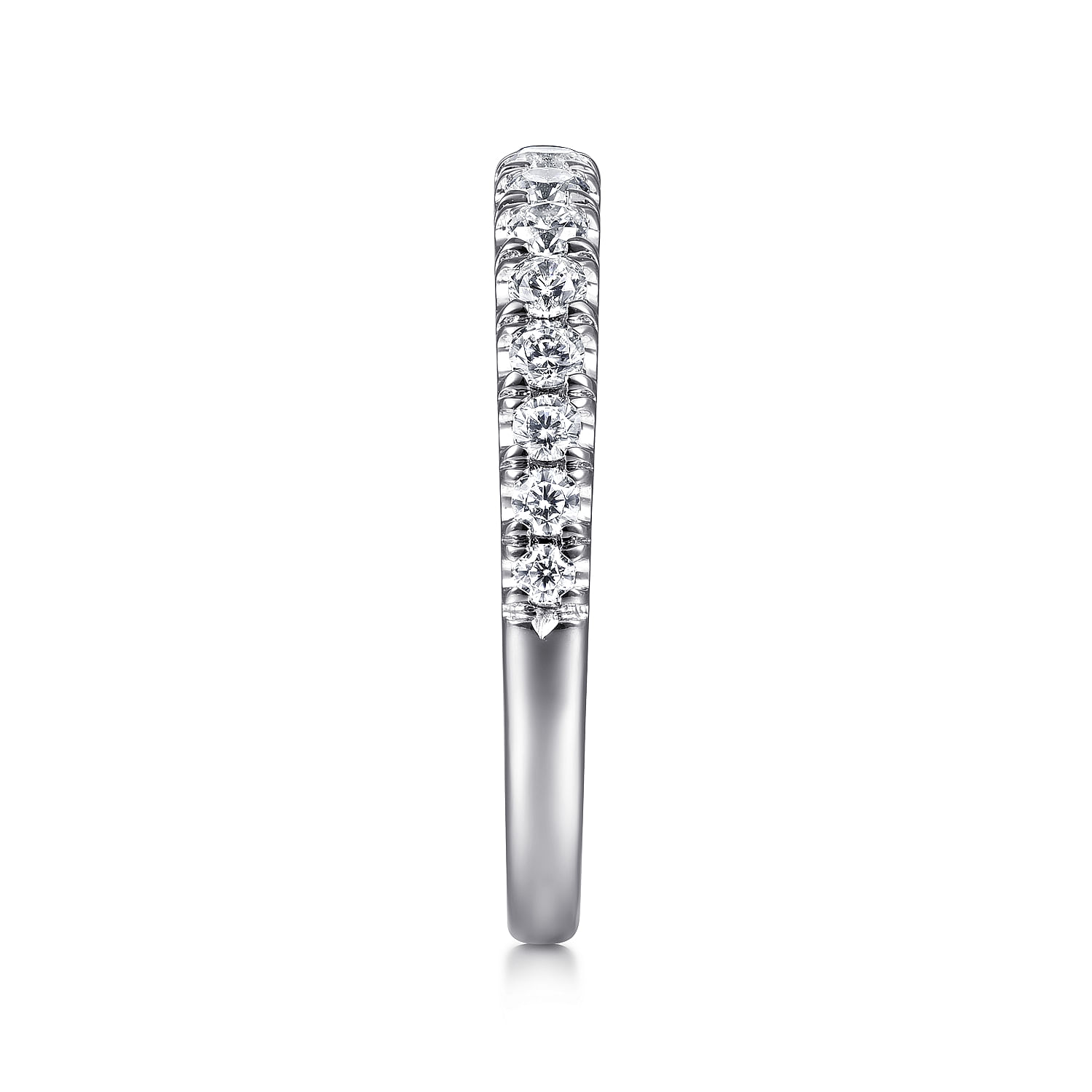 14k White Gold Diamond Straight Wedding Band angle 5 14k White Gold Diamond Straight Wedding Band angle 5