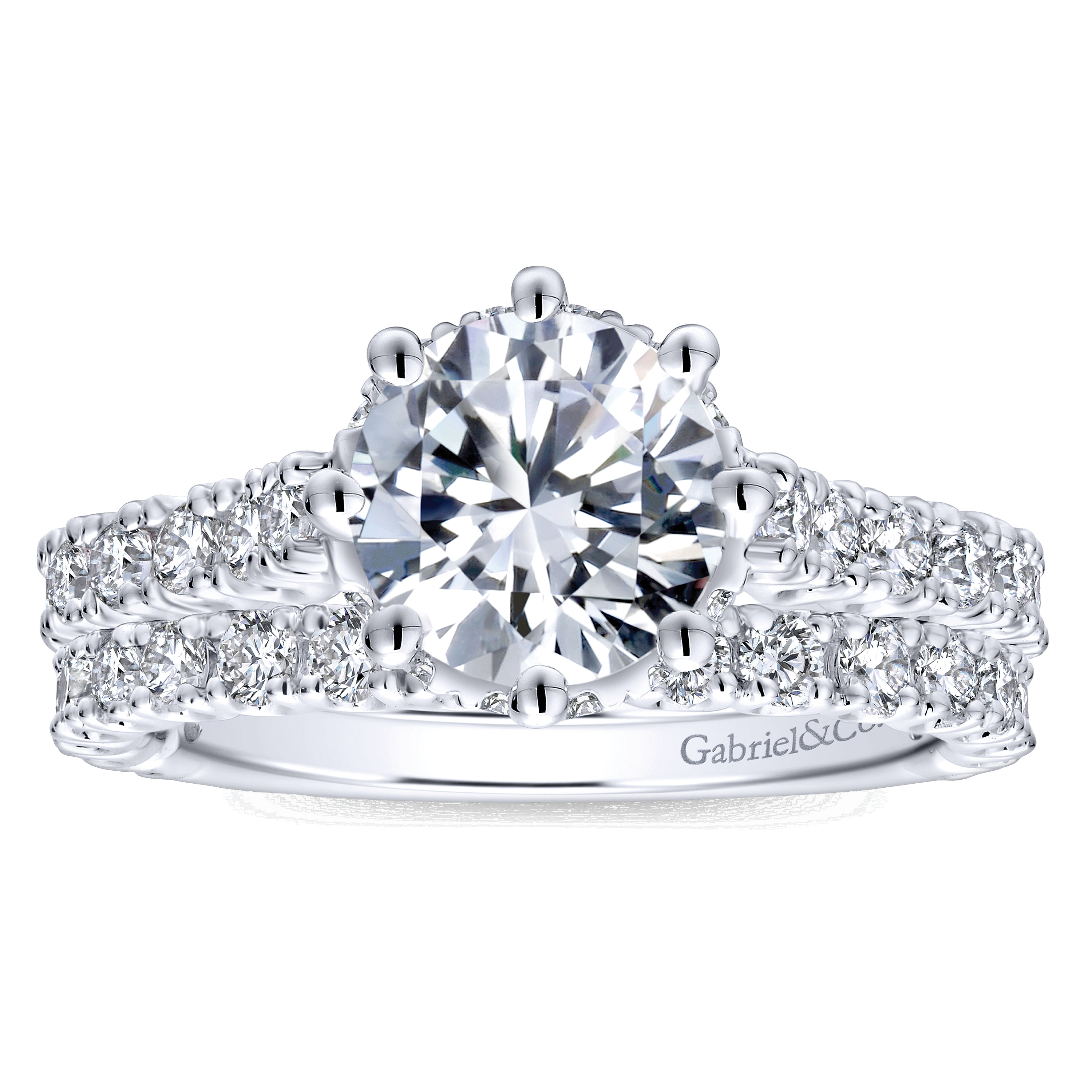 14k White Gold Diamond Straight Wedding Band angle 4 14k White Gold Diamond Straight Wedding Band angle 4