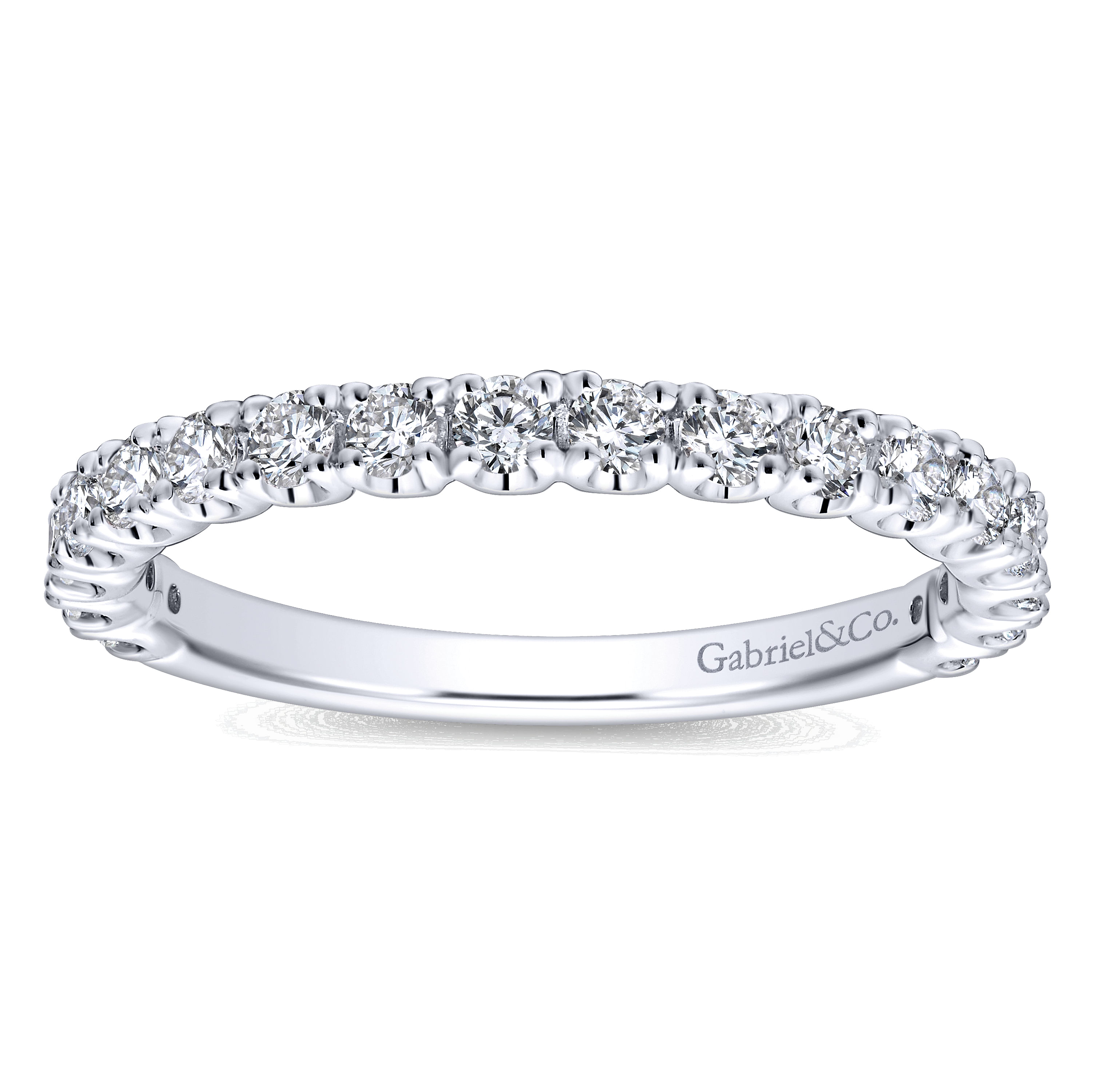 14k White Gold Diamond Straight Wedding Band angle 5 14k White Gold Diamond Straight Wedding Band angle 5