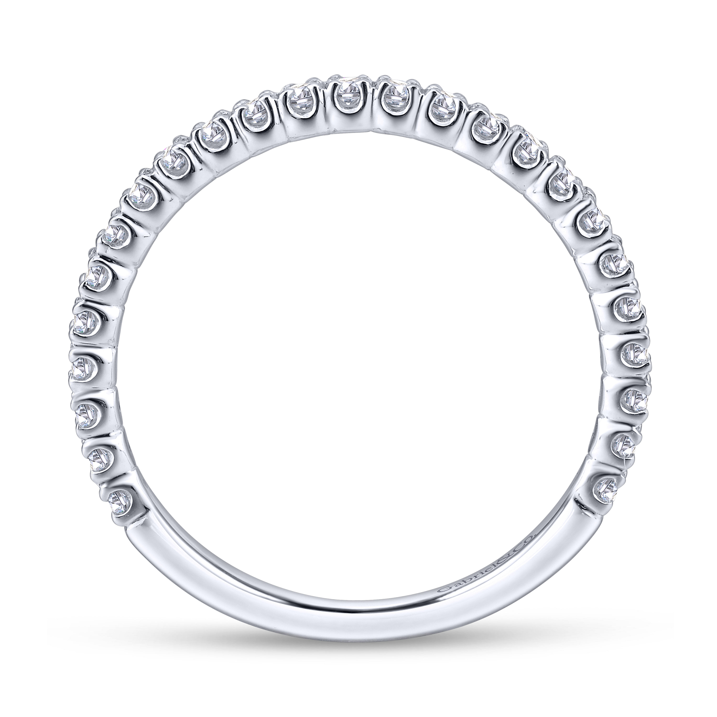 14k White Gold Diamond Straight Wedding Band angle 2 14k White Gold Diamond Straight Wedding Band angle 2